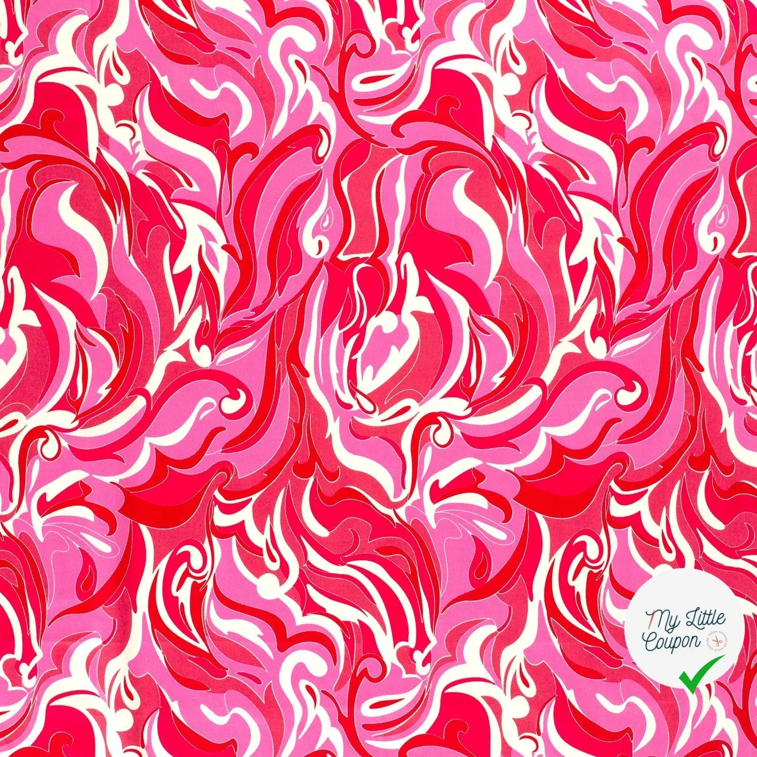 VISCOSE FLUIDE ORANGE & ROSE FEUILLAGES - My Little Coupon