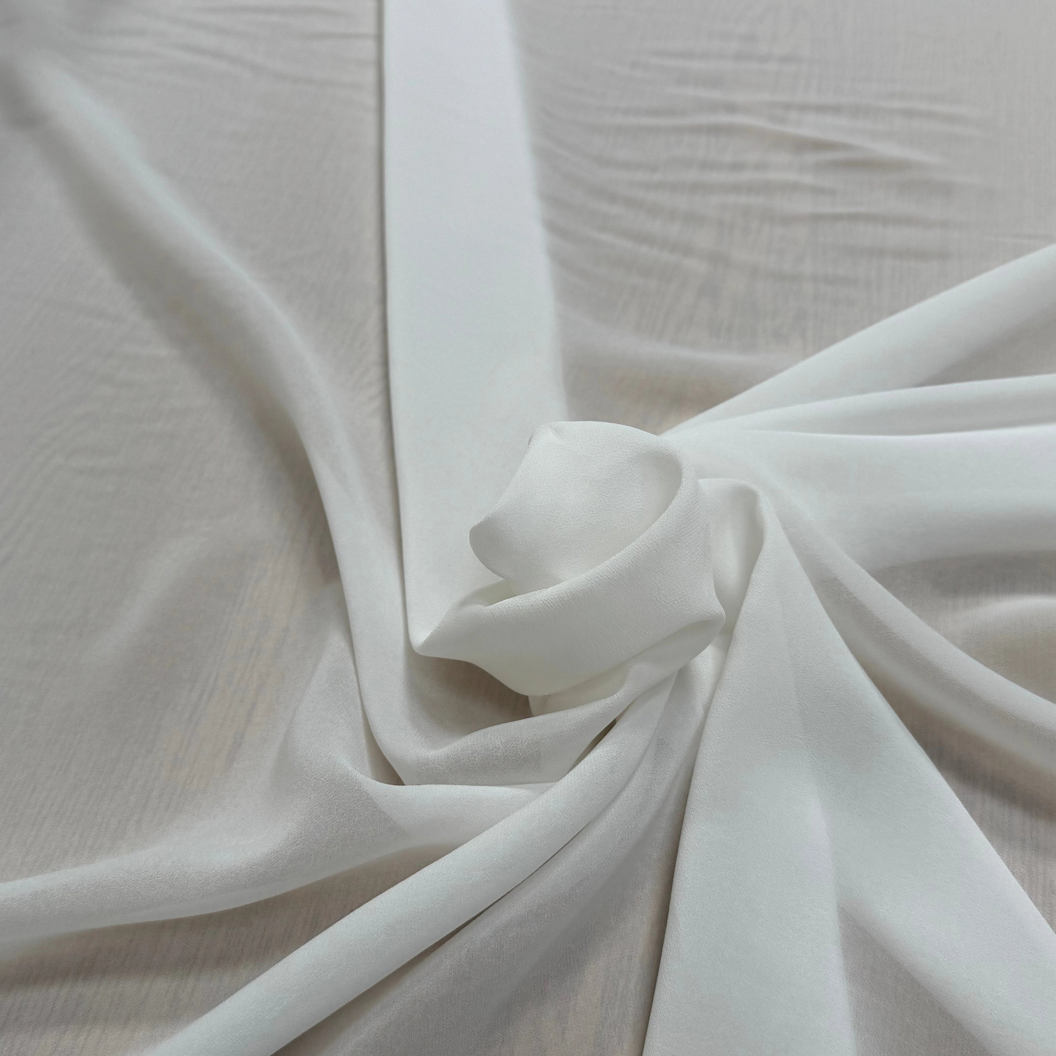 VISCOSE GEORGETTE HEAVY PFD FLUIDE BLANC - My Little Coupon