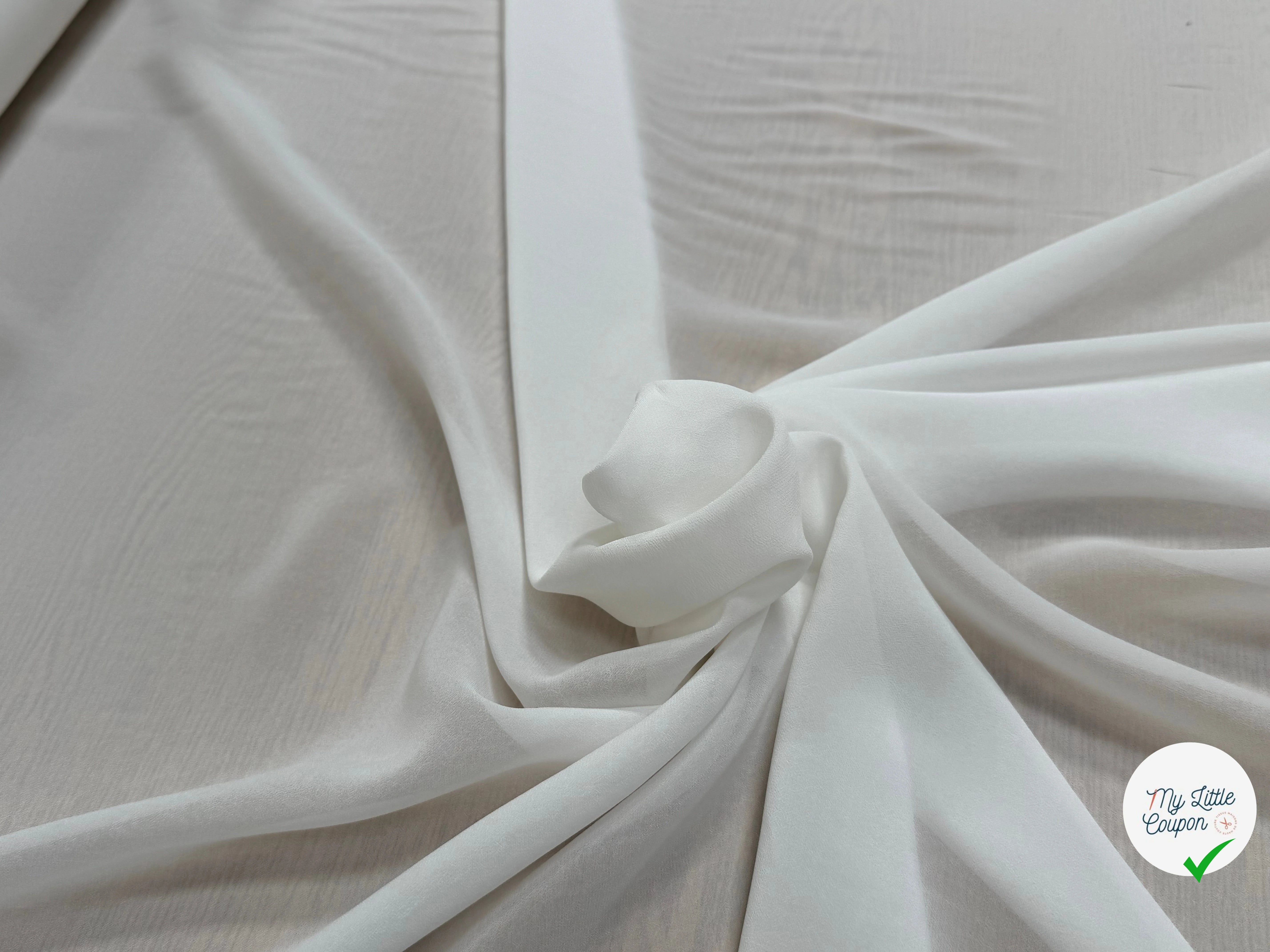 VISCOSE GEORGETTE HEAVY PFD FLUIDE BLANC - My Little Coupon