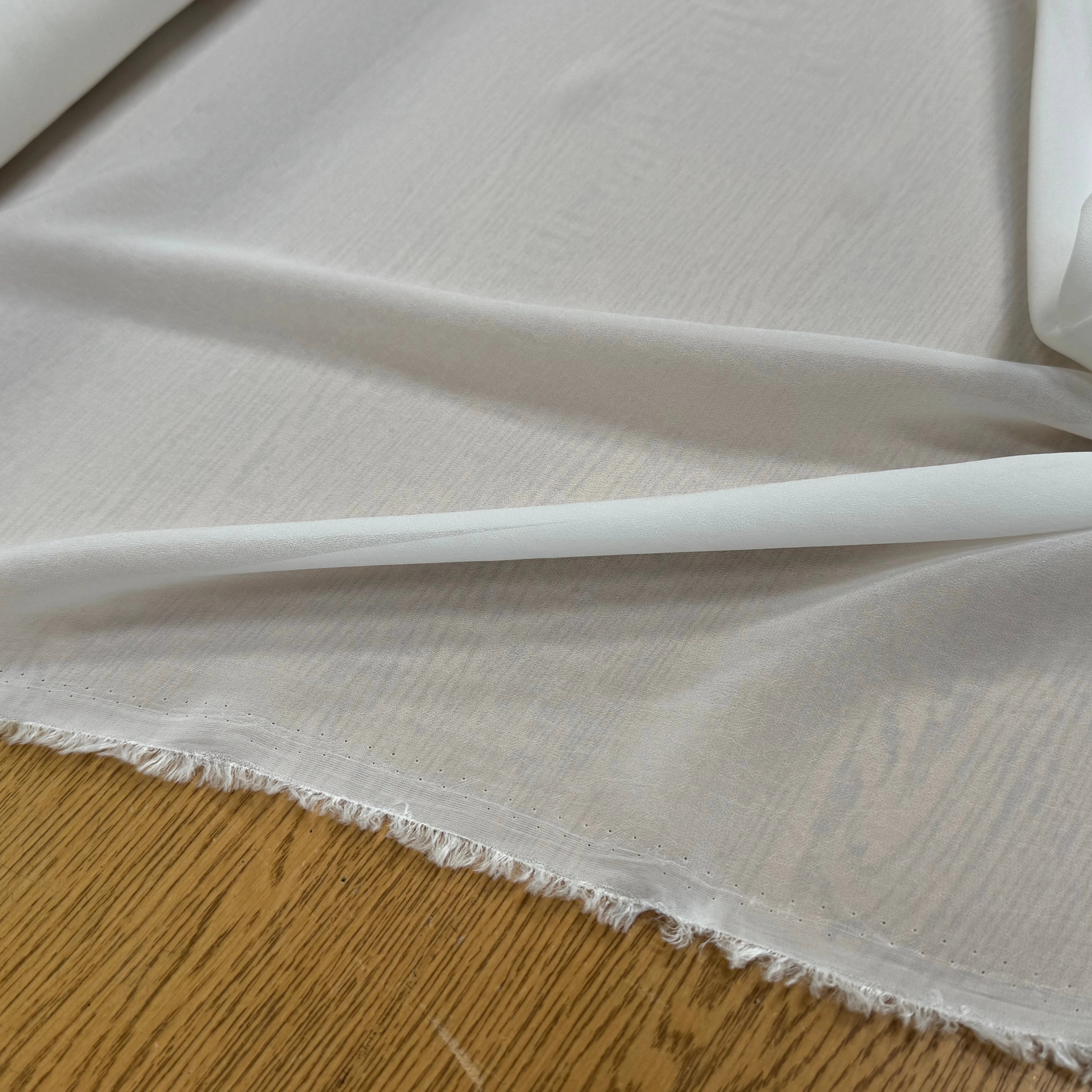 VISCOSE GEORGETTE HEAVY PFD FLUIDE BLANC - My Little Coupon