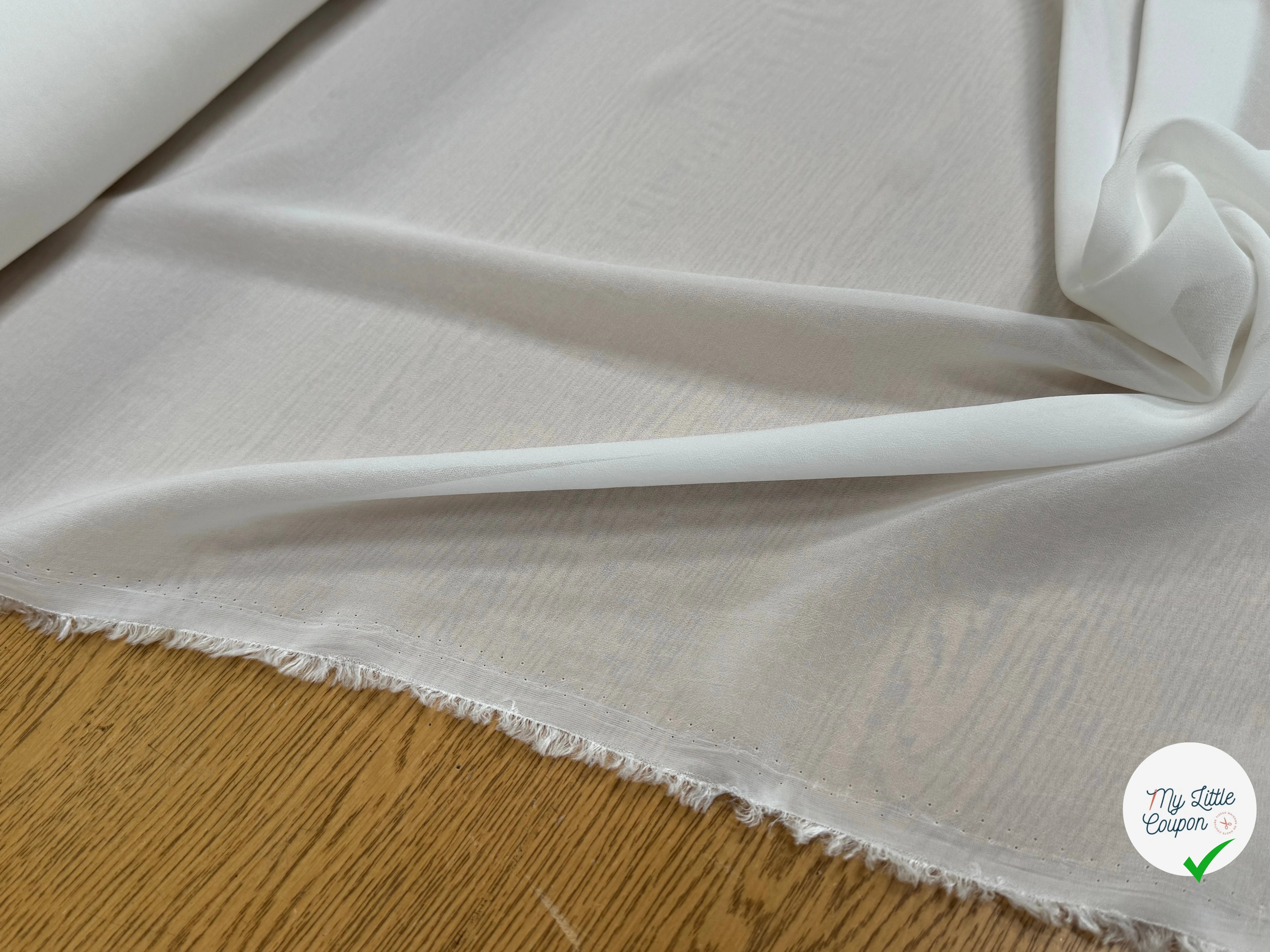 VISCOSE GEORGETTE HEAVY PFD FLUIDE BLANC - My Little Coupon