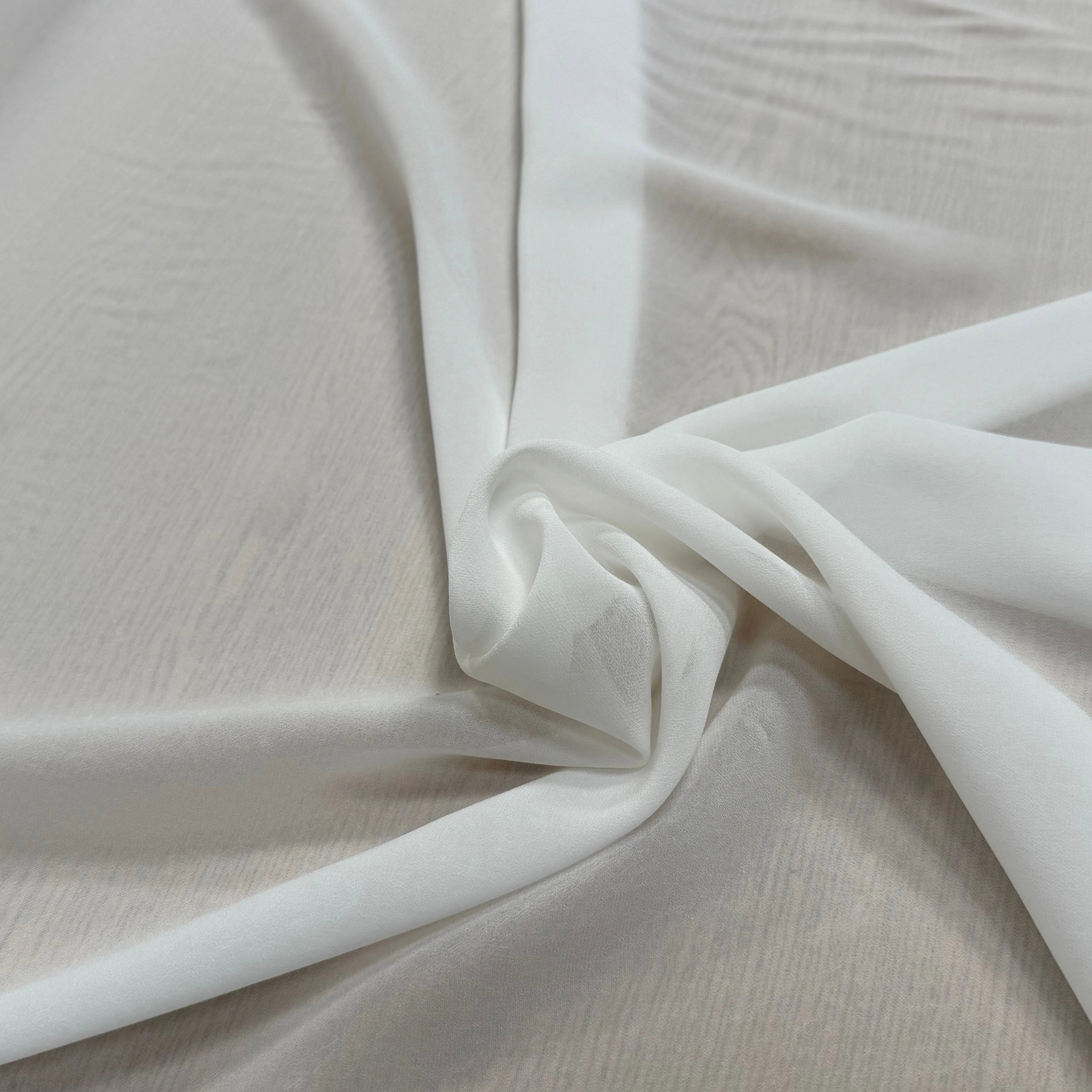 VISCOSE GEORGETTE HEAVY PFD FLUIDE BLANC - My Little Coupon