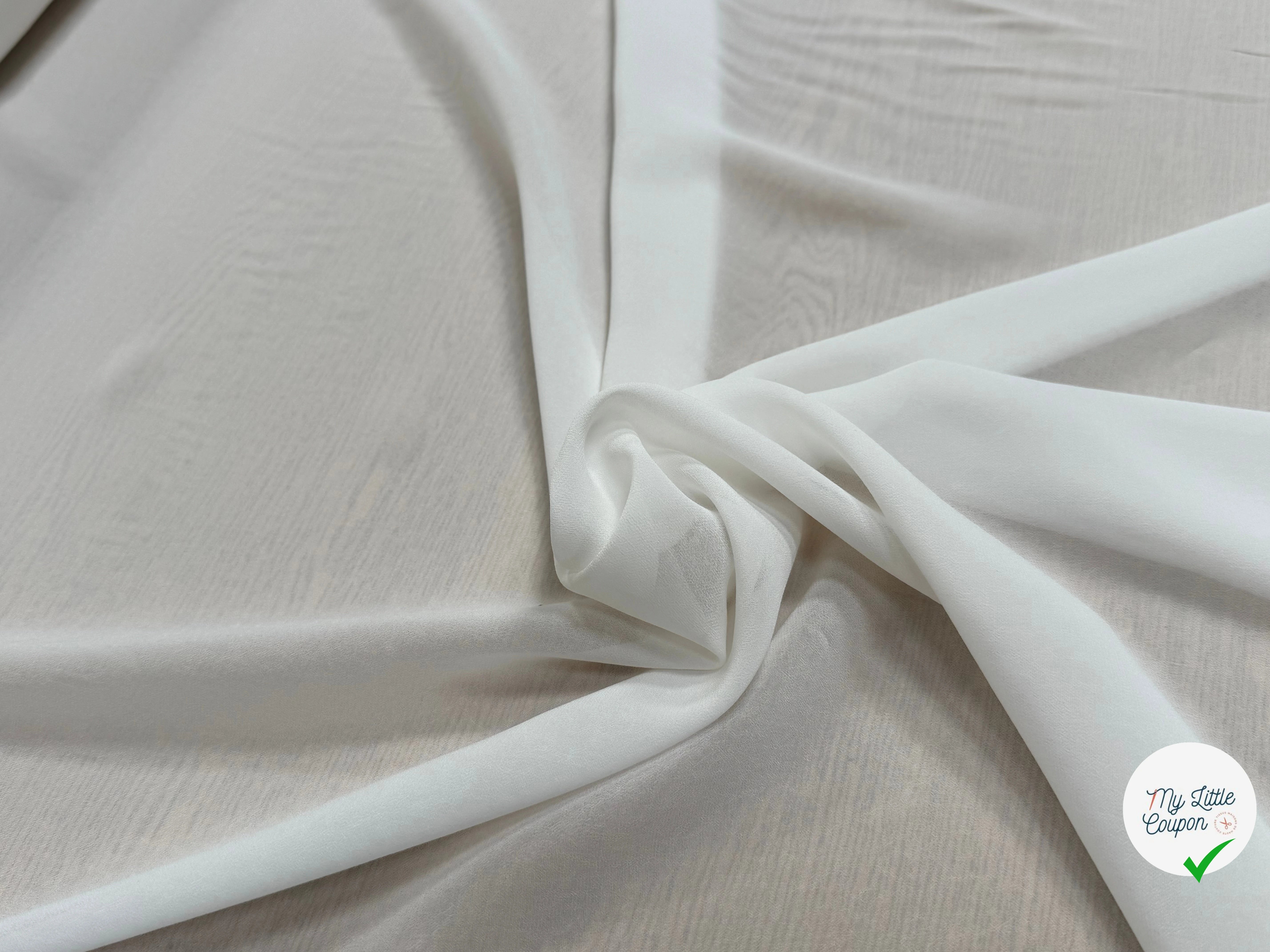 VISCOSE GEORGETTE HEAVY PFD FLUIDE BLANC - My Little Coupon