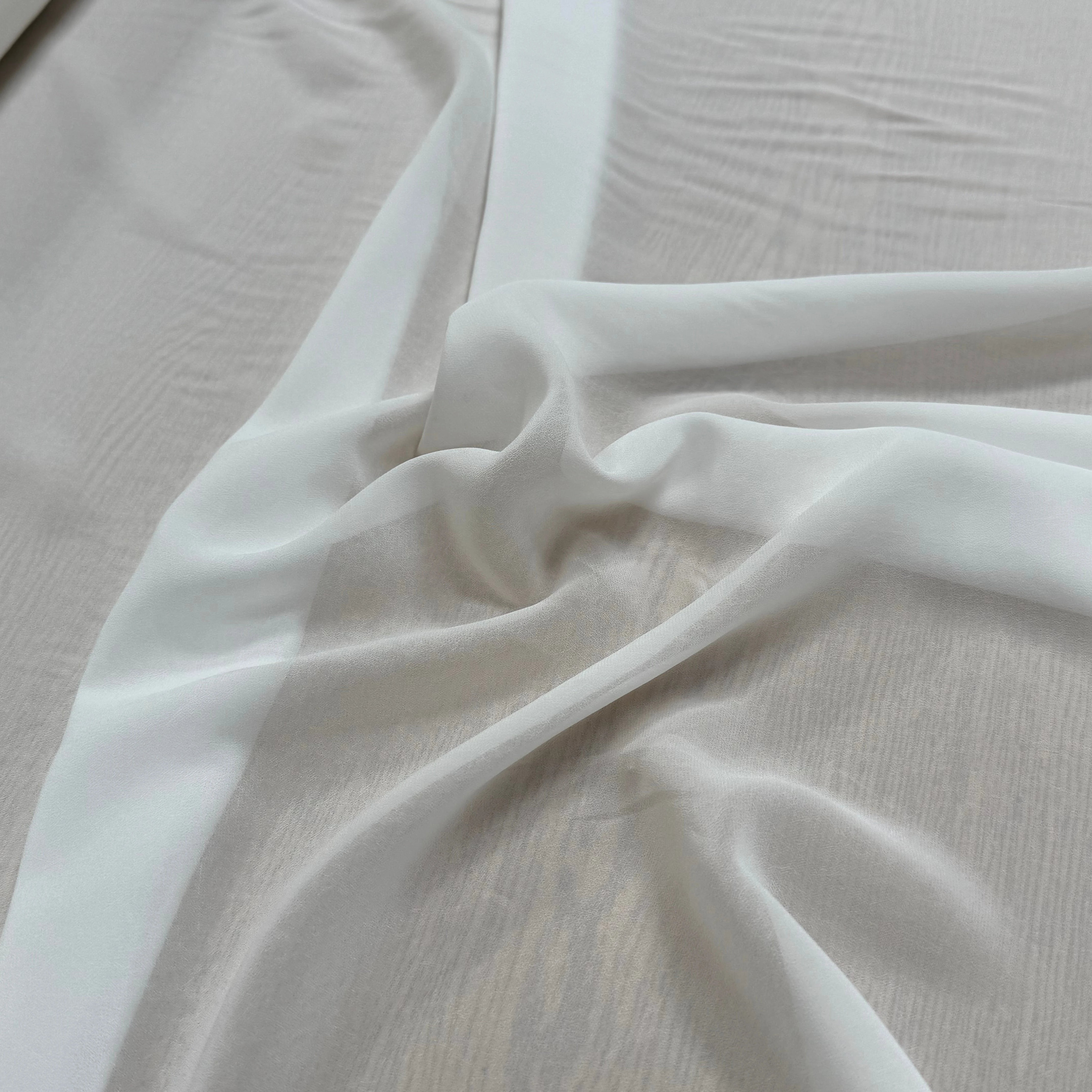 VISCOSE GEORGETTE HEAVY PFD FLUIDE BLANC - My Little Coupon