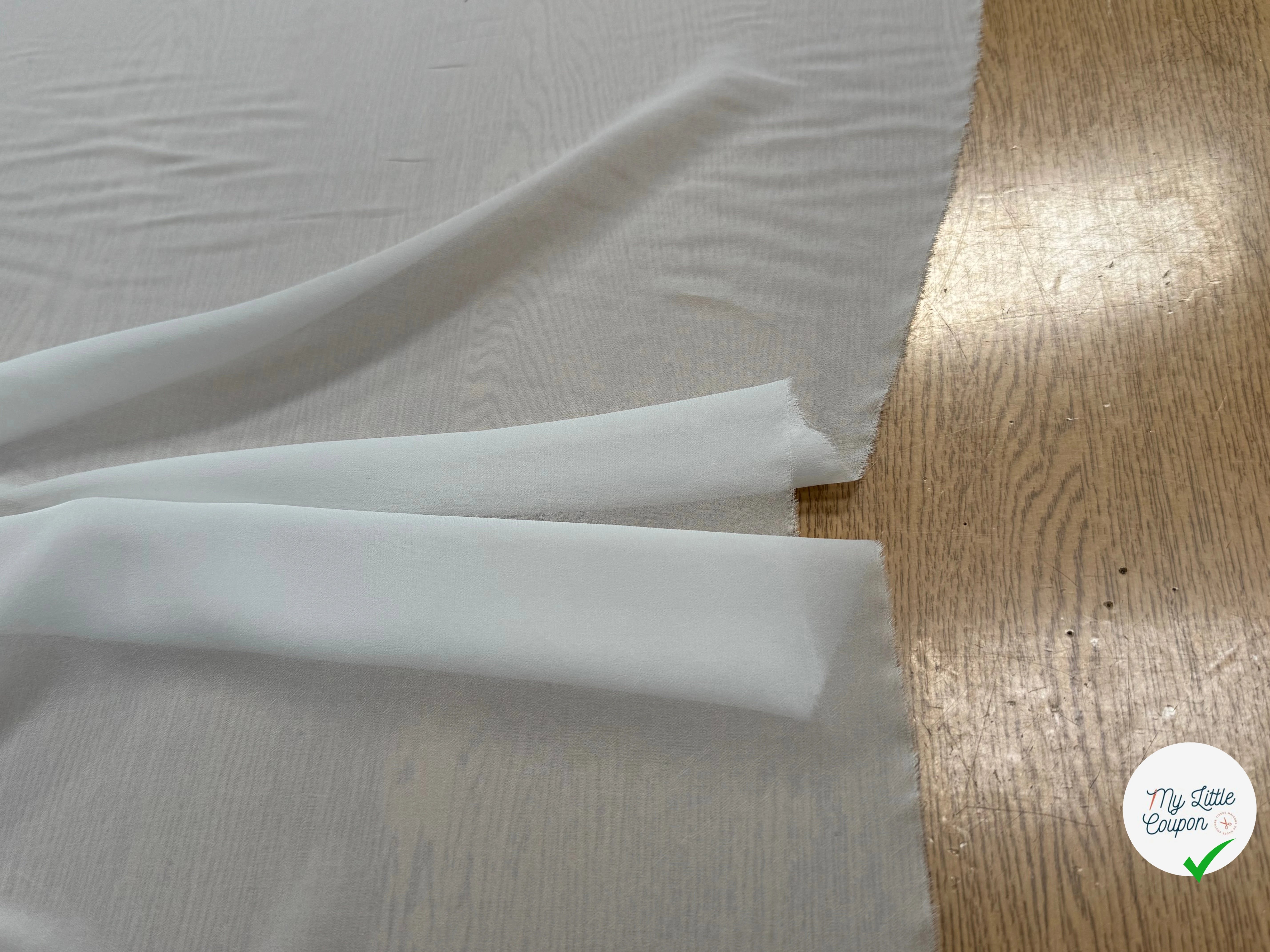 VISCOSE GEORGETTE HEAVY PFD FLUIDE BLANC - My Little Coupon