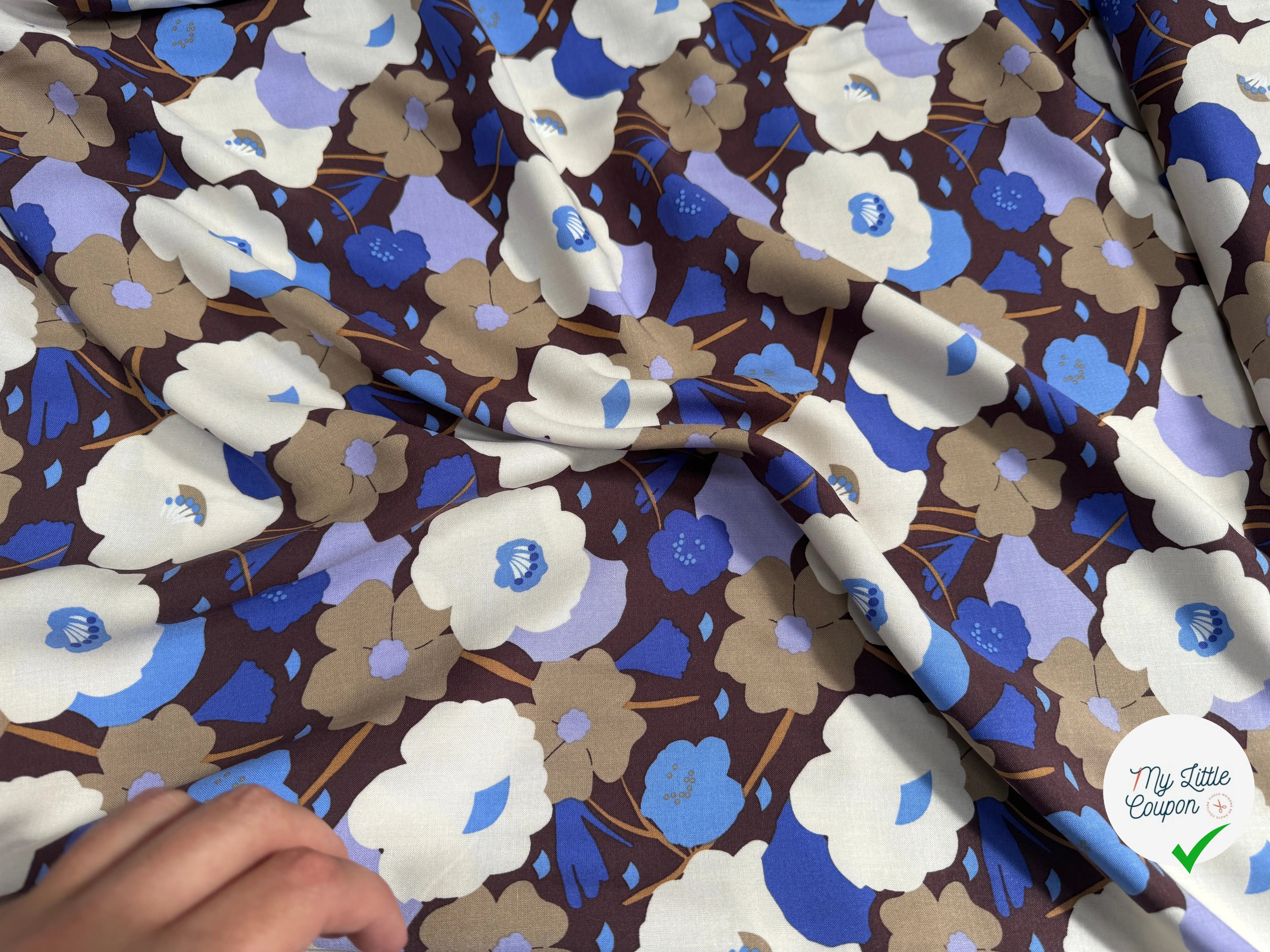 VISCOSE GEORGINA CACAO / BLEU - My Little Coupon
