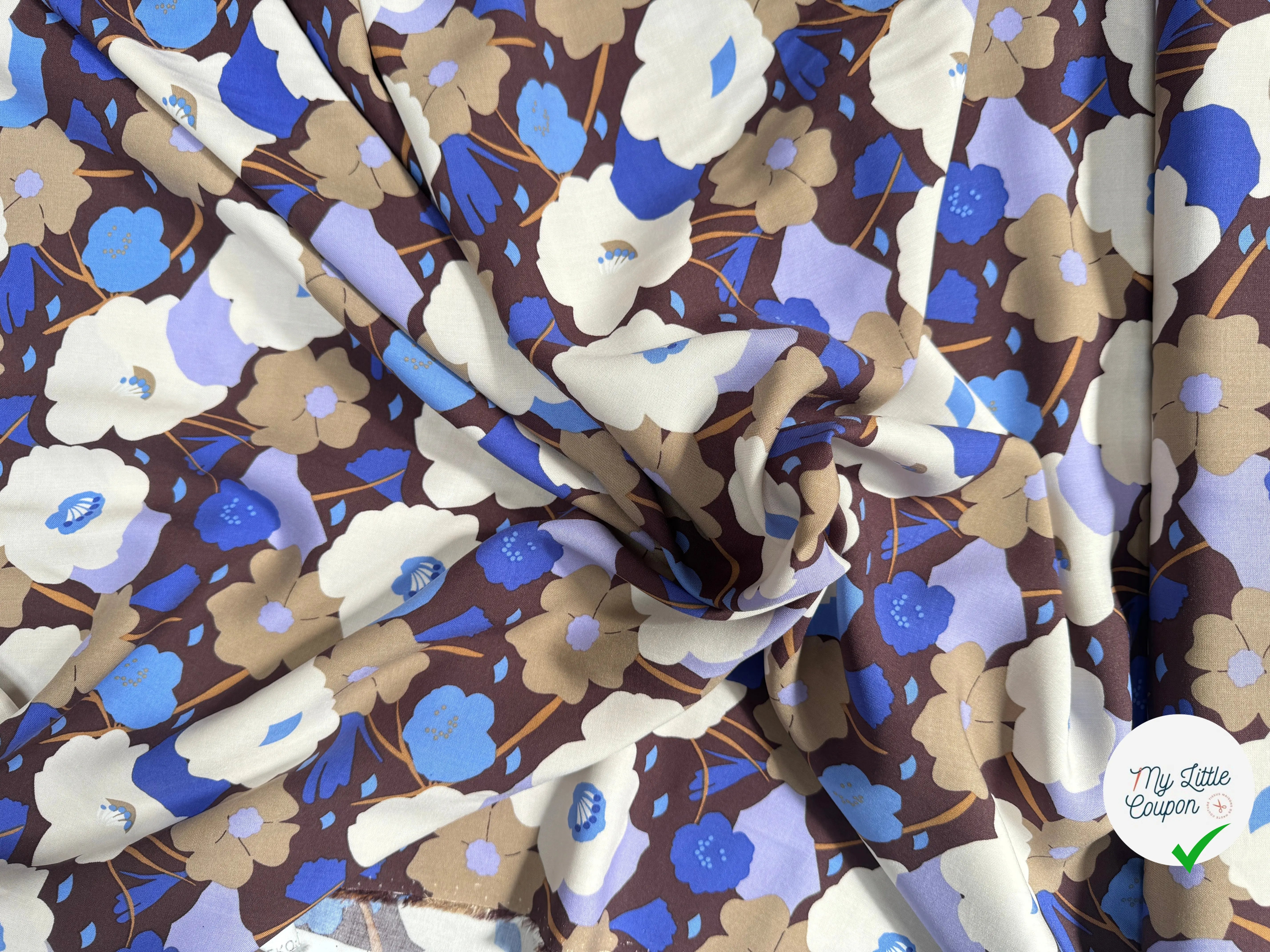 VISCOSE GEORGINA CACAO / BLEU - My Little Coupon