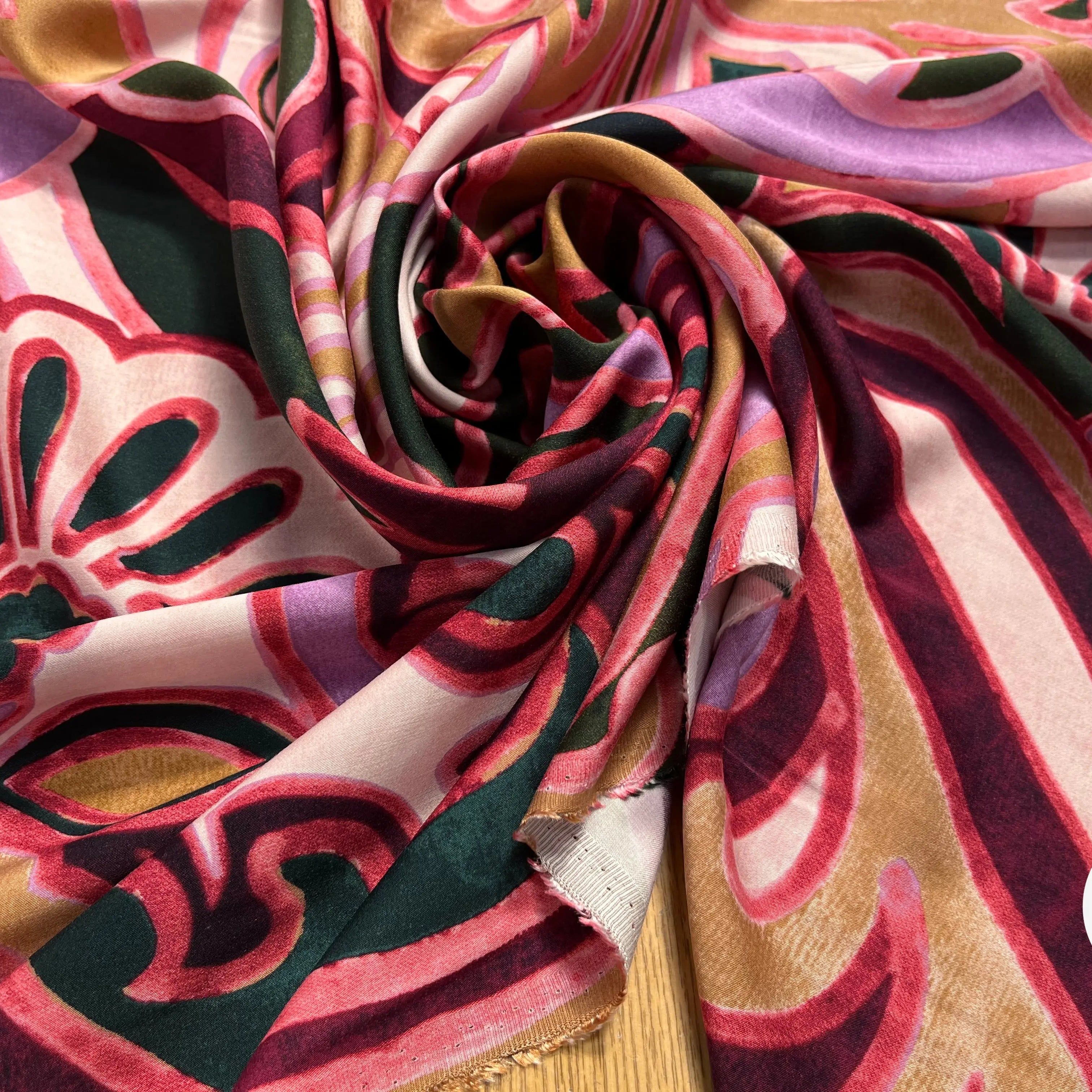 VISCOSE GRAND MOTIF ABSTRAIT LÉGÈREMENT SATINÉ - My Little Coupon