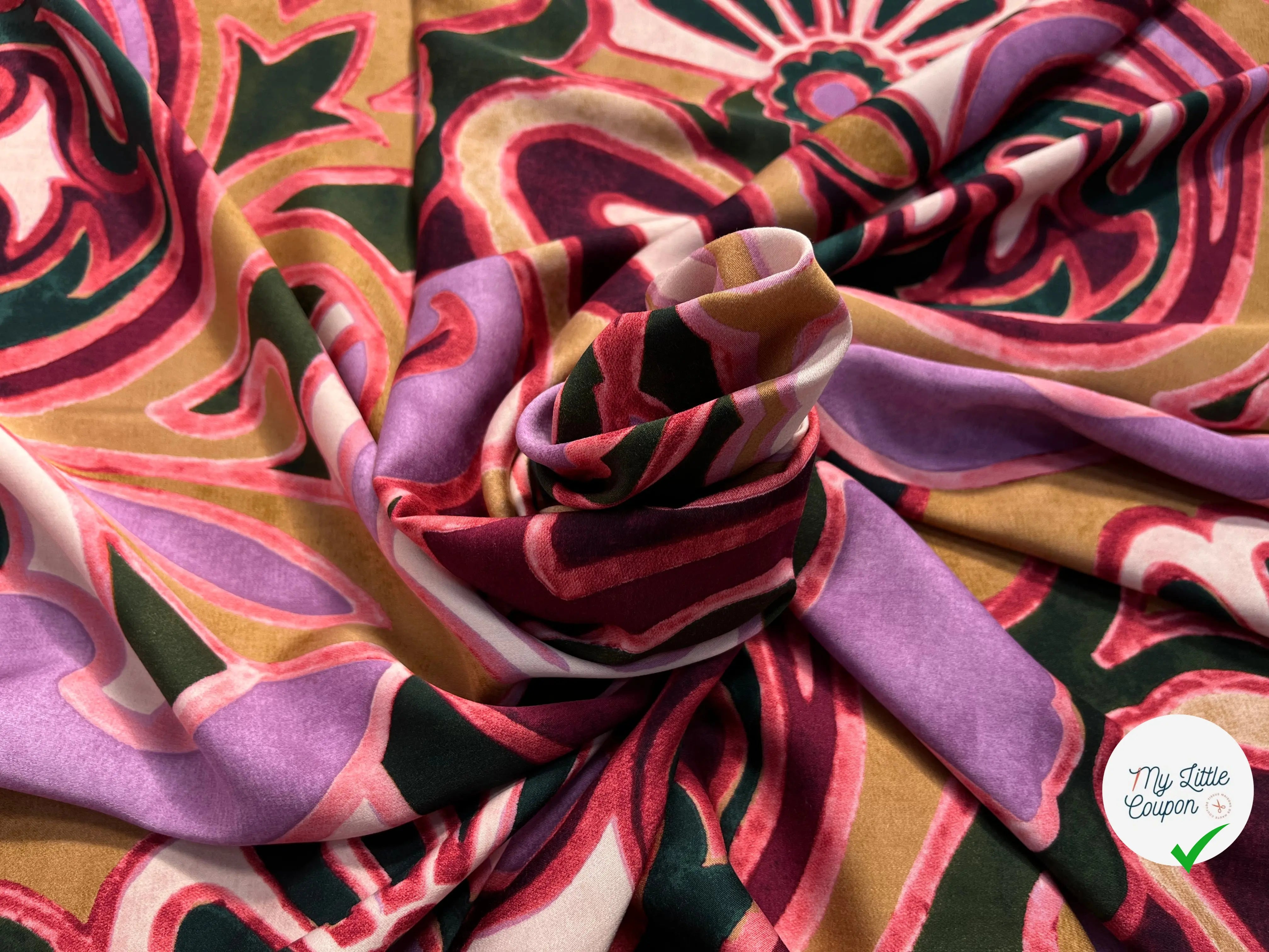 VISCOSE GRAND MOTIF ABSTRAIT LÉGÈREMENT SATINÉ - My Little Coupon