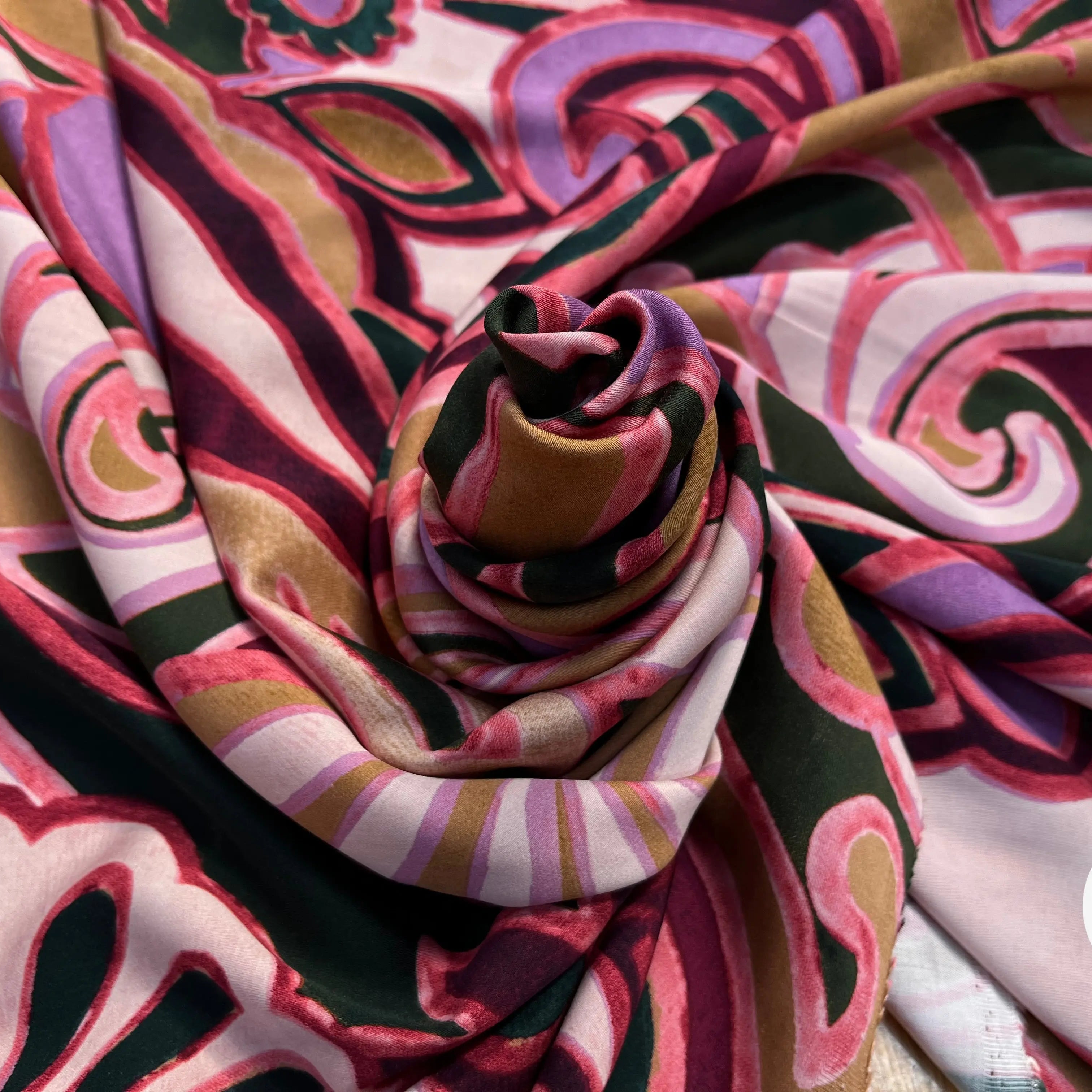 VISCOSE GRAND MOTIF ABSTRAIT LÉGÈREMENT SATINÉ - My Little Coupon