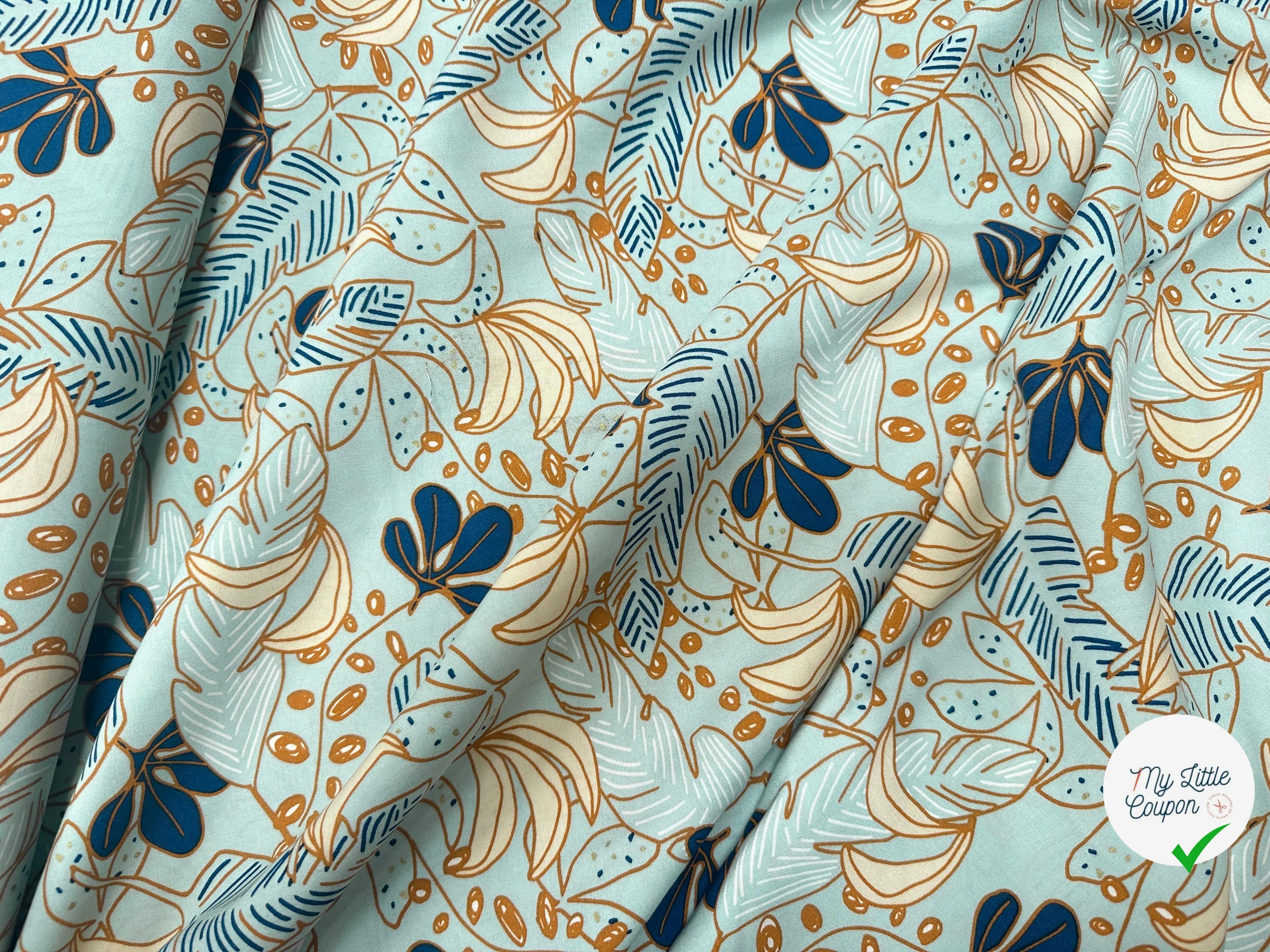 VISCOSE GUZALOR CELADON / GOLD 22 1B D1X 150 - My Little Coupon