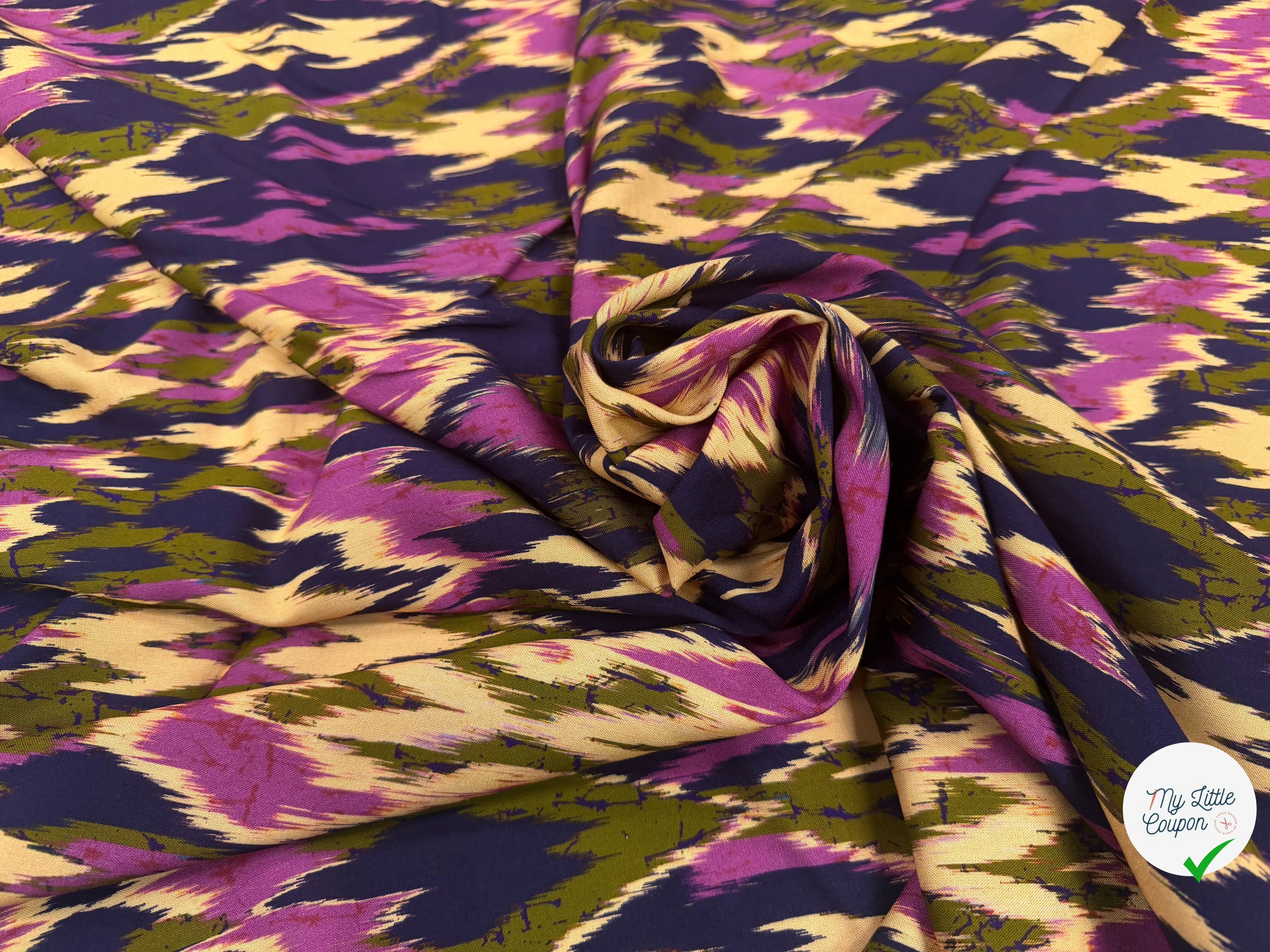 VISCOSE IKAT VIOLET 140 CM - My Little Coupon