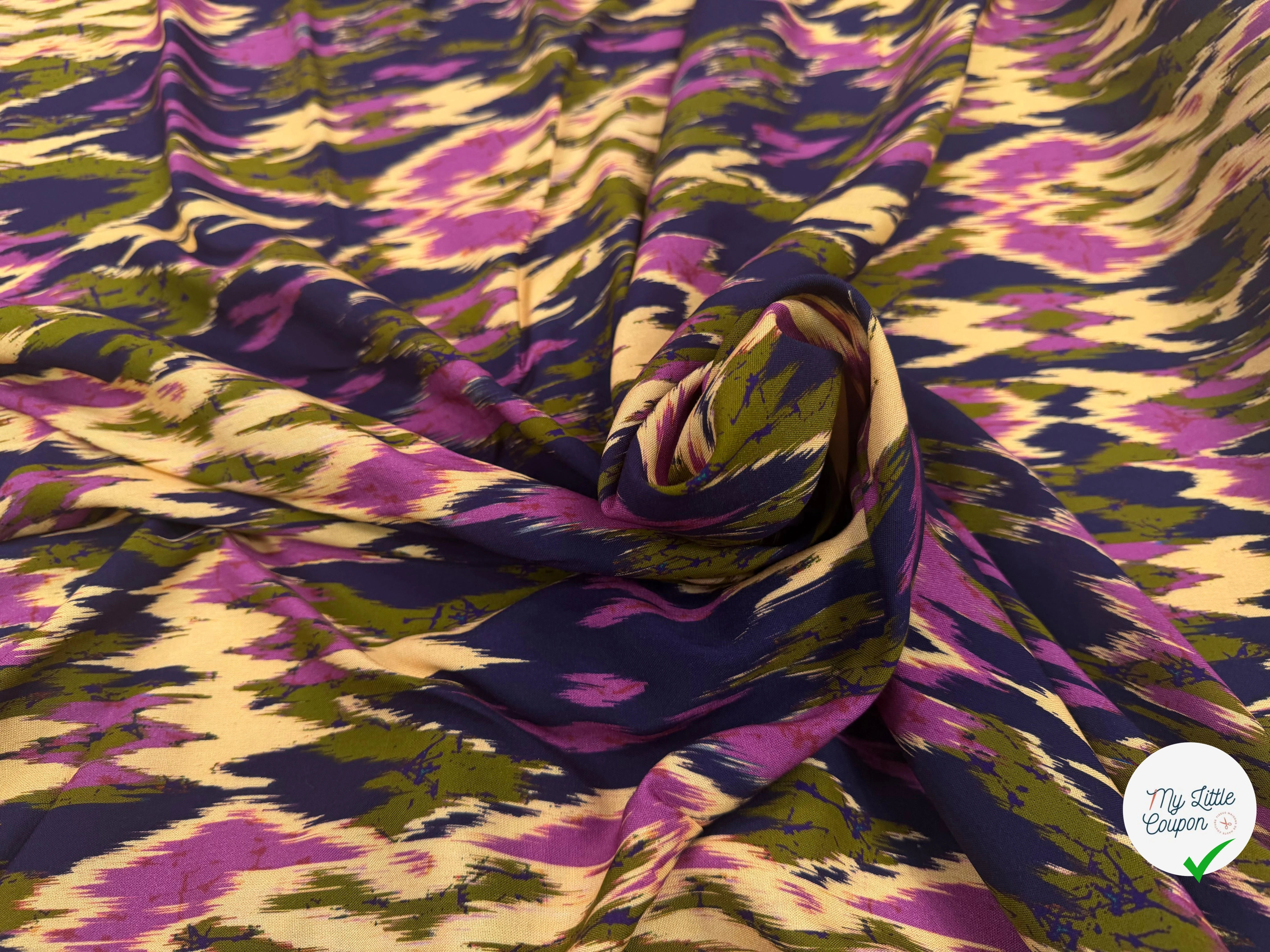 VISCOSE IKAT VIOLET 140 CM - My Little Coupon