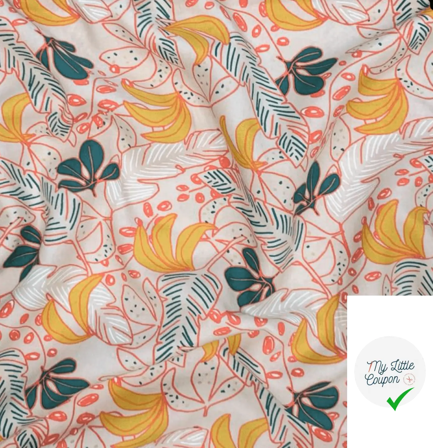 VISCOSE IMPRIMÉE FEUILLES DE BANANIER - My Little Coupon - tissu - coudre