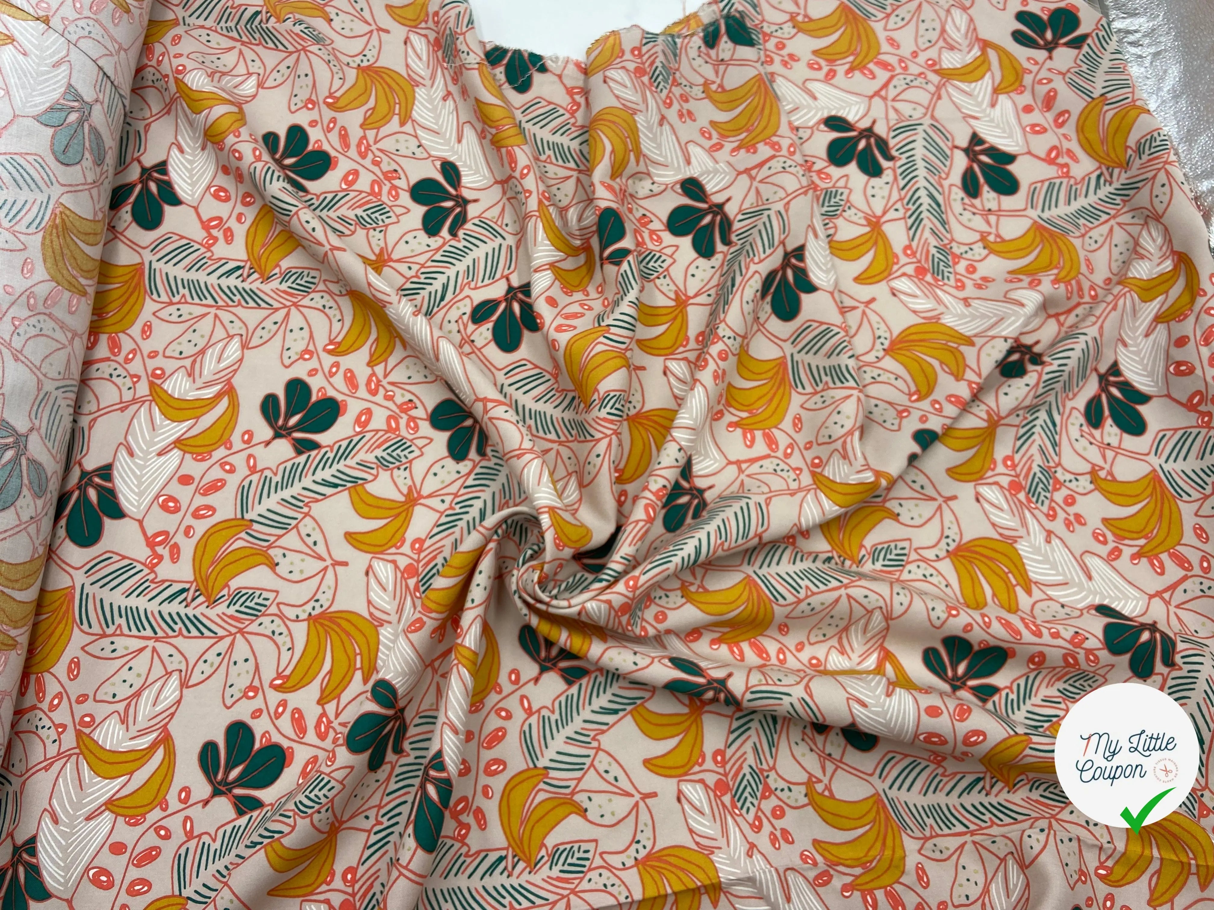 VISCOSE IMPRIMÉE FEUILLES DE BANANIER - My Little Coupon - tissu - coudre