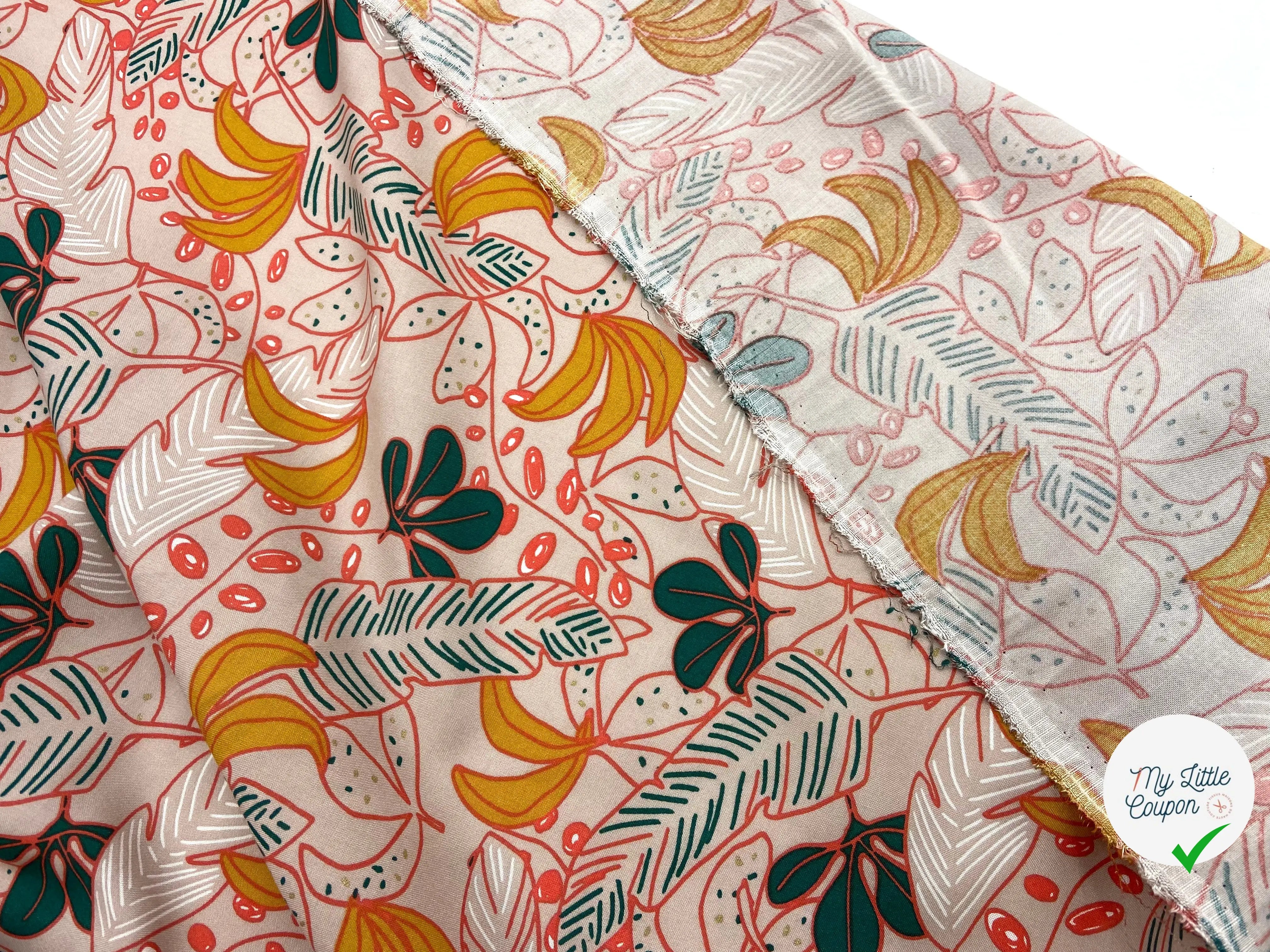 VISCOSE IMPRIMÉE FEUILLES DE BANANIER - My Little Coupon - tissu - coudre