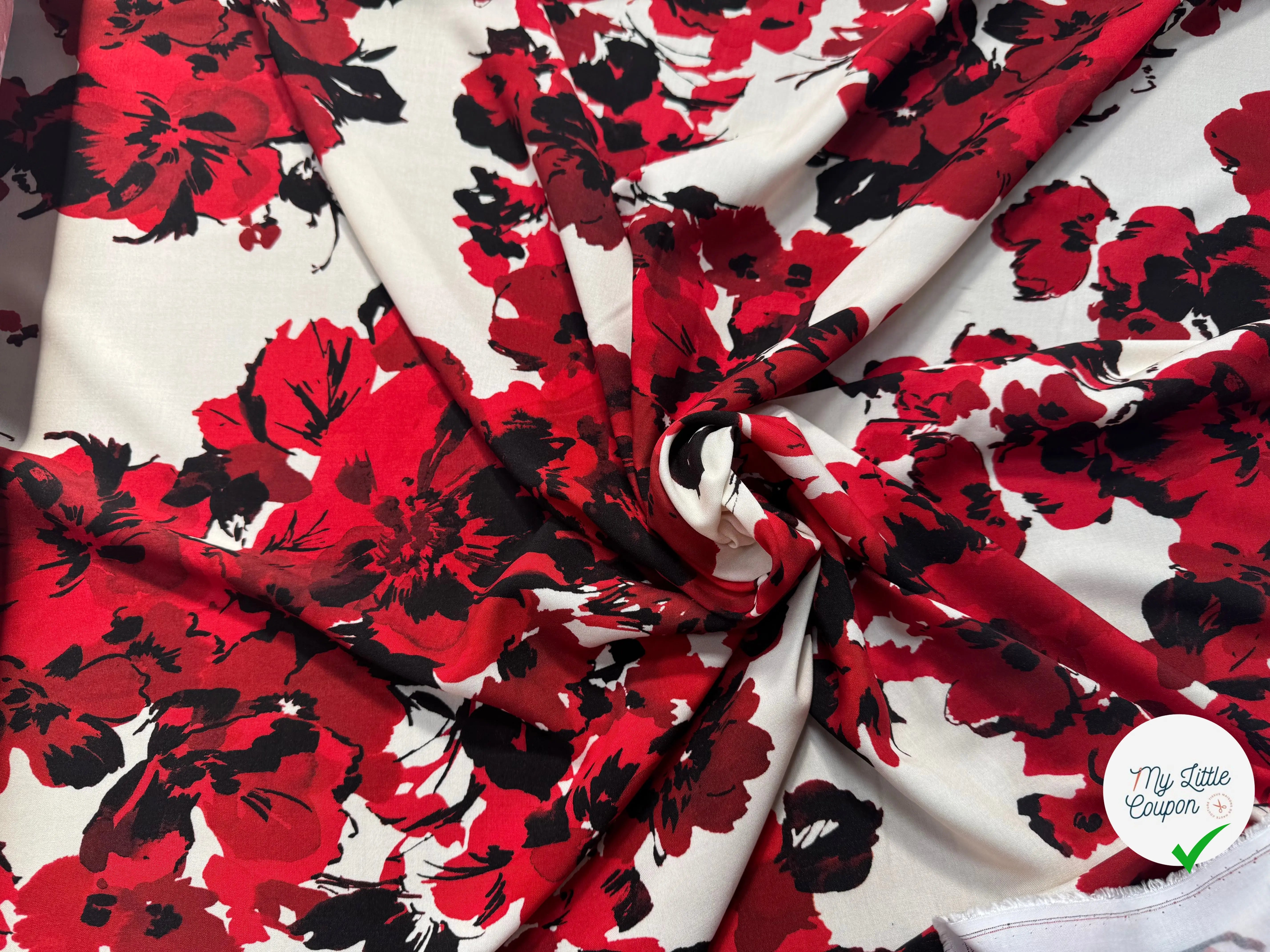 VISCOSE IMPRIMÉE JASMINE INKJET-K5181B-NE3 - My Little Coupon
