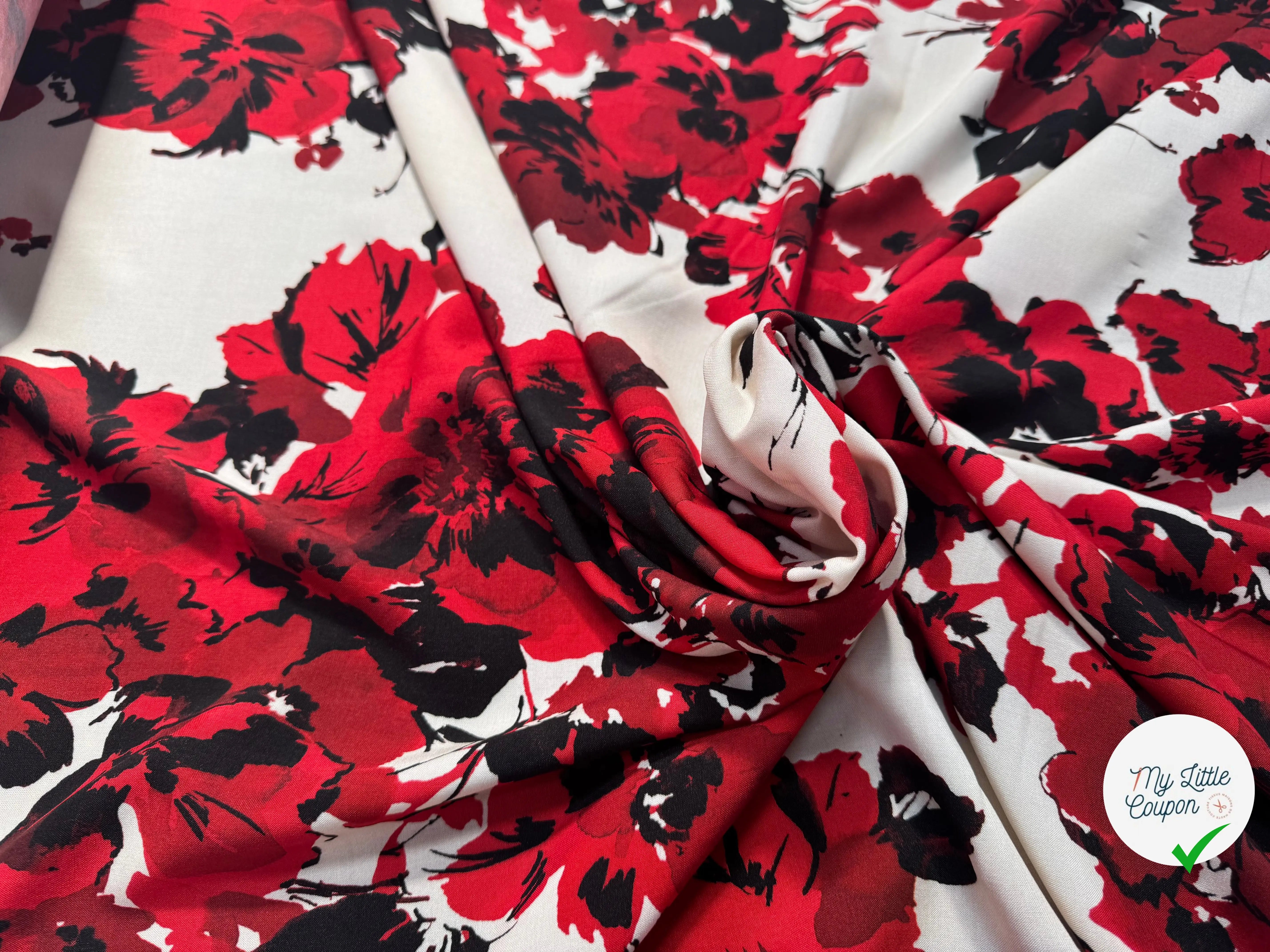 VISCOSE IMPRIMÉE JASMINE INKJET-K5181B-NE3 - My Little Coupon