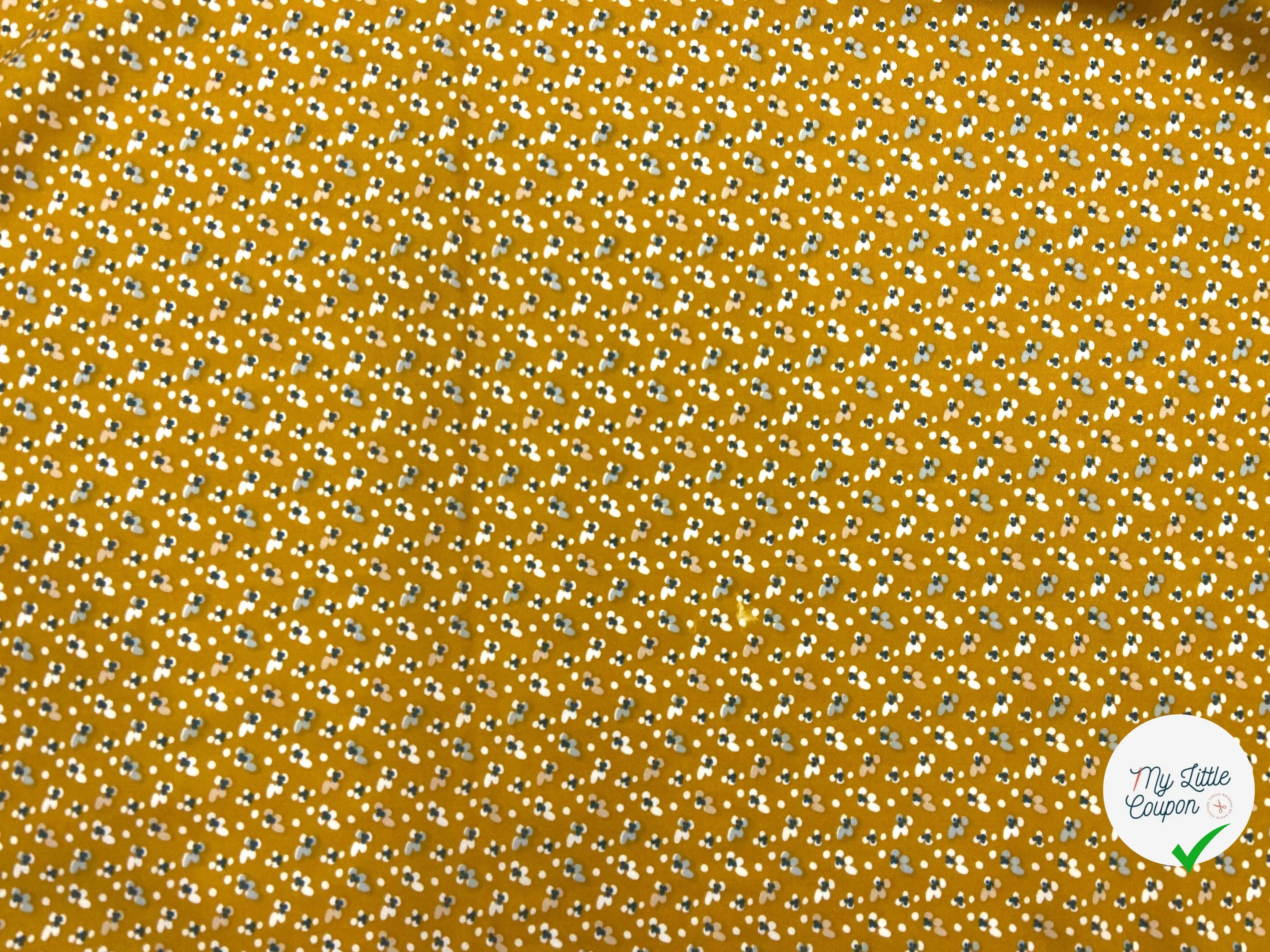 VISCOSE IMPRIMÉE LITTLE FLOWER FOND OCRE - My Little Coupon - tissu - coudre
