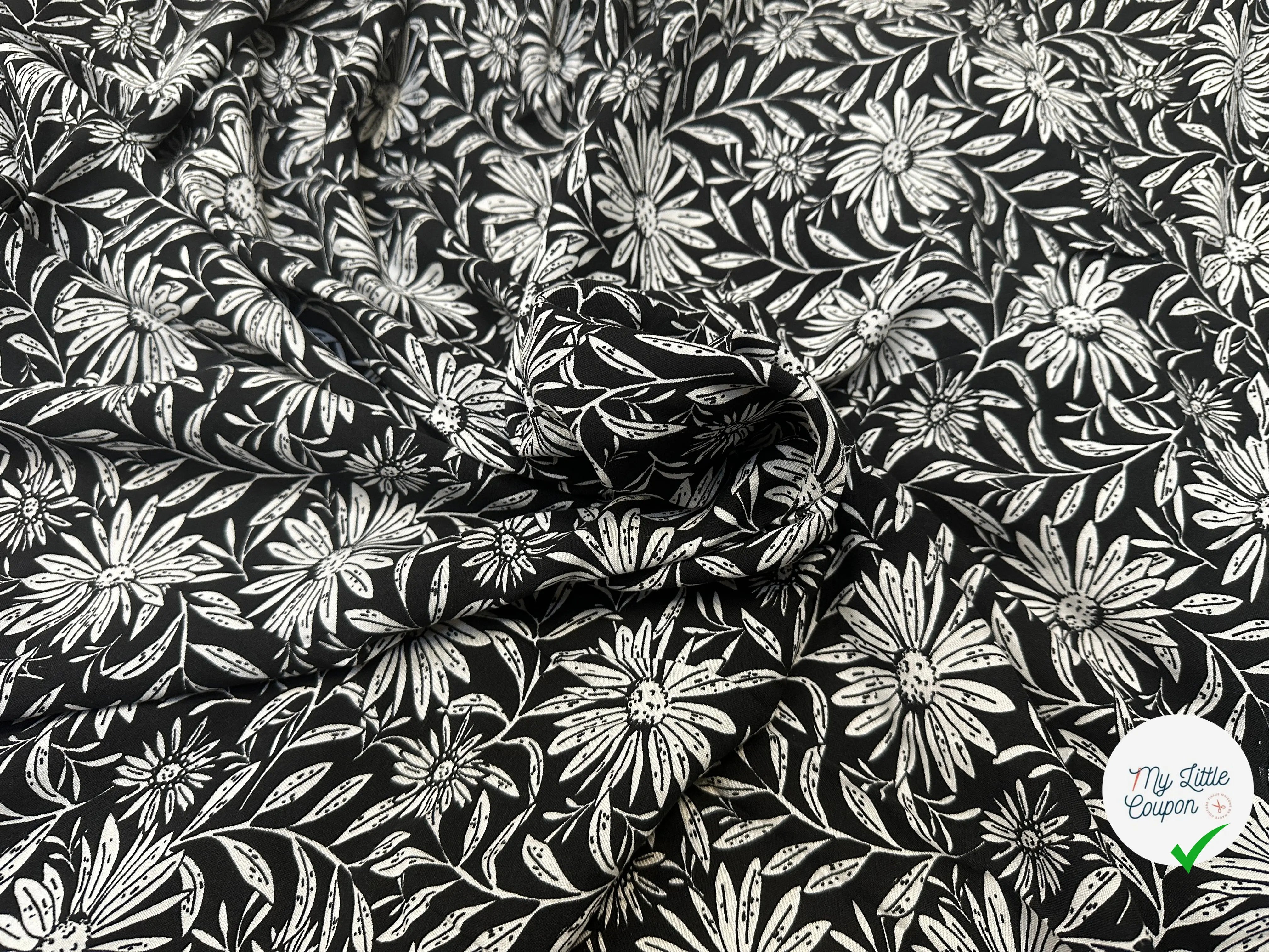 VISCOSE JOELLE NOIR / BLANC CASSE 1B D1P 150 - My Little Coupon