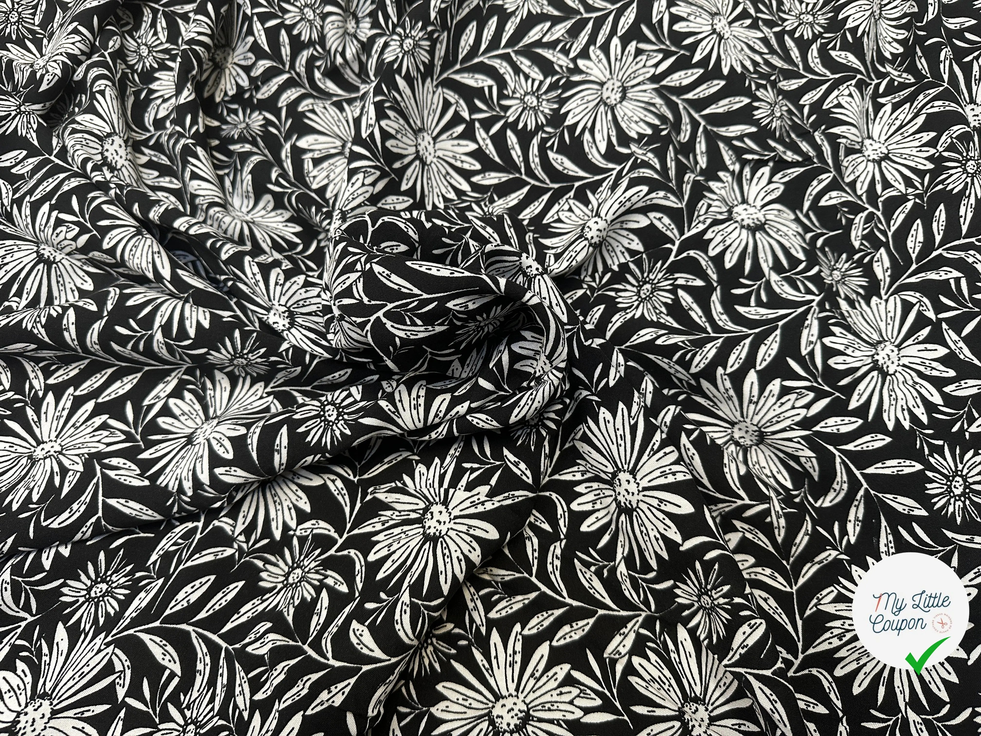VISCOSE JOELLE NOIR / BLANC CASSE 1B D1P 150 - My Little Coupon