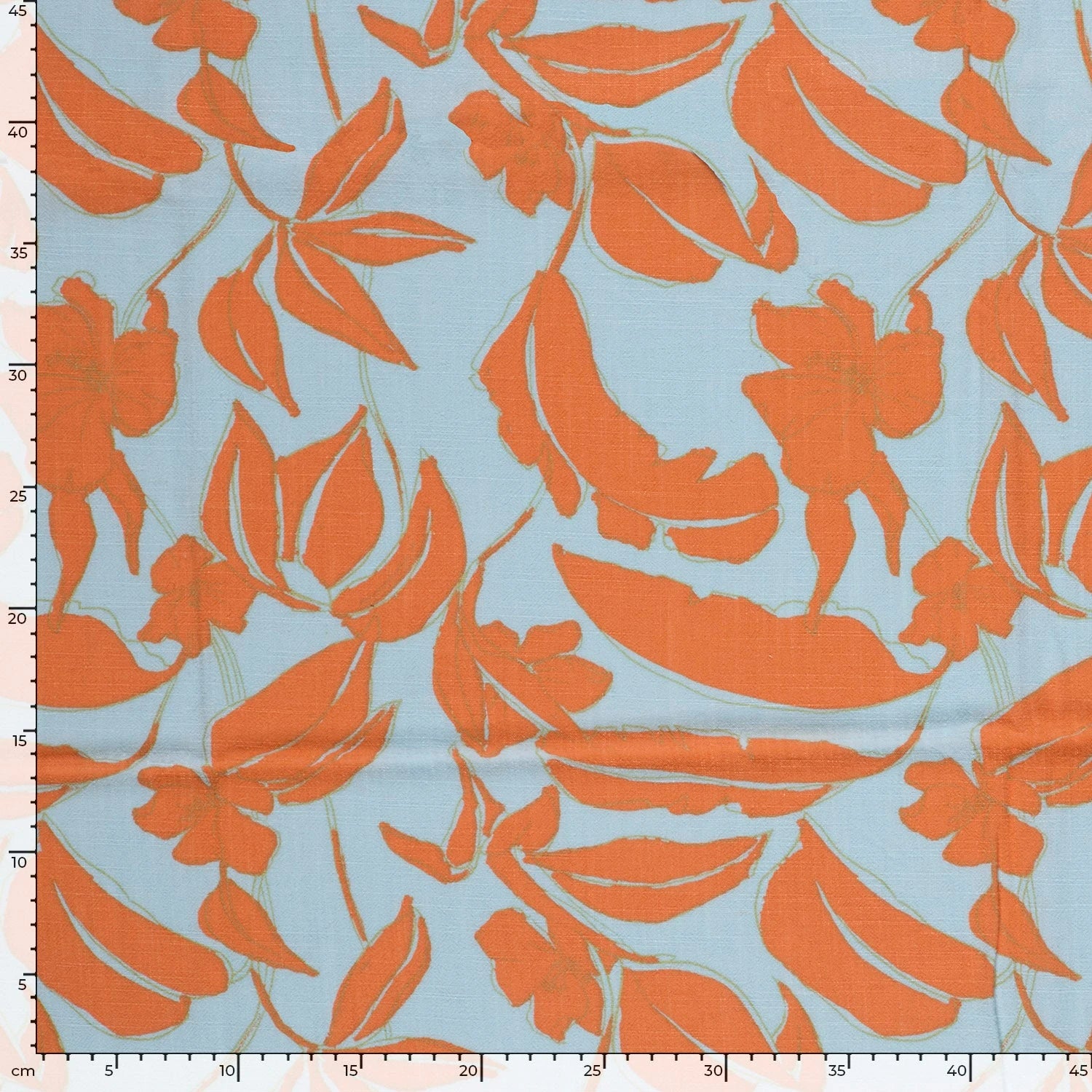 VISCOSE LIN CHAINE ET TRAME FLEURS BLEU CLAIR - My Little Coupon