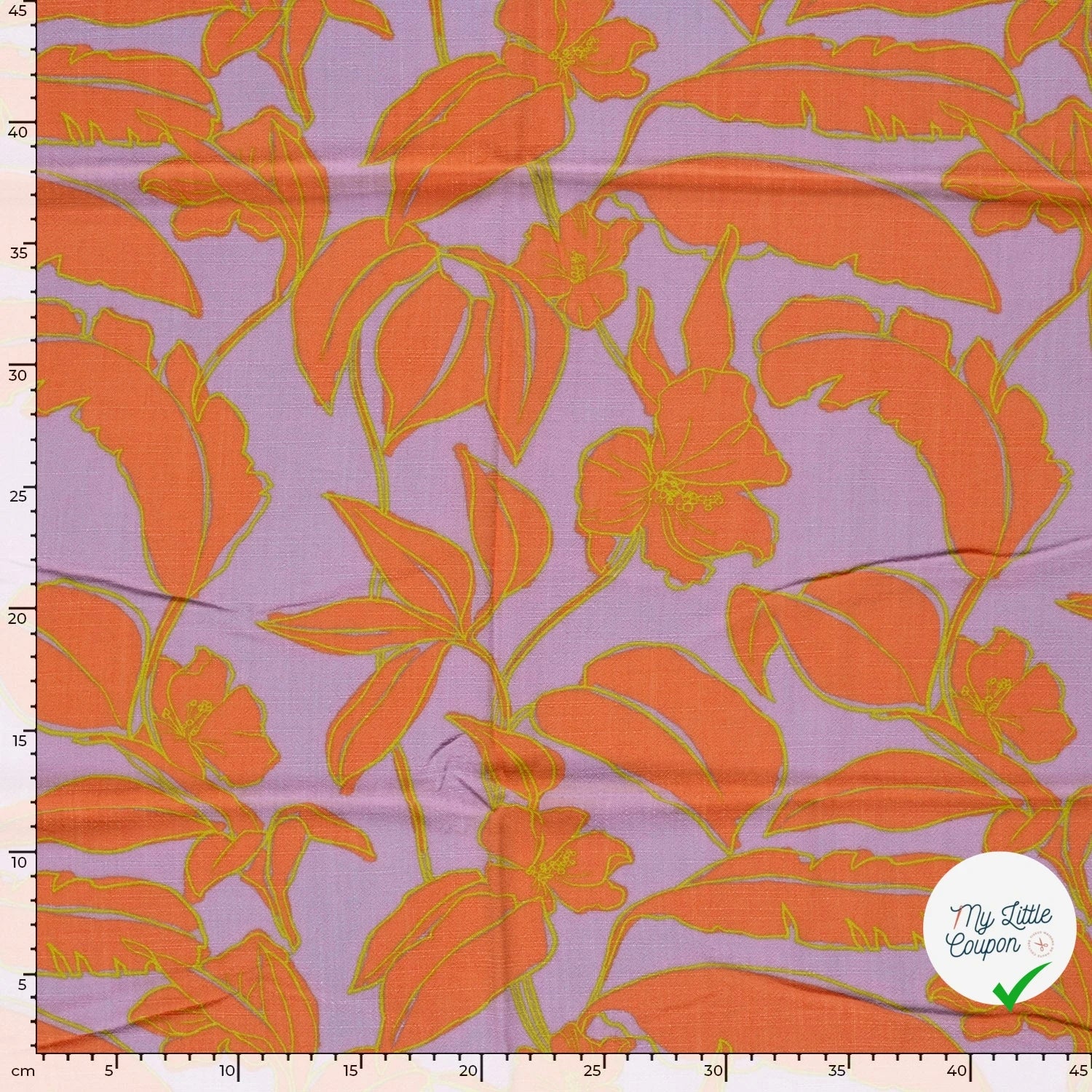 VISCOSE LIN CHAINE ET TRAME FLEURS LILAS - My Little Coupon