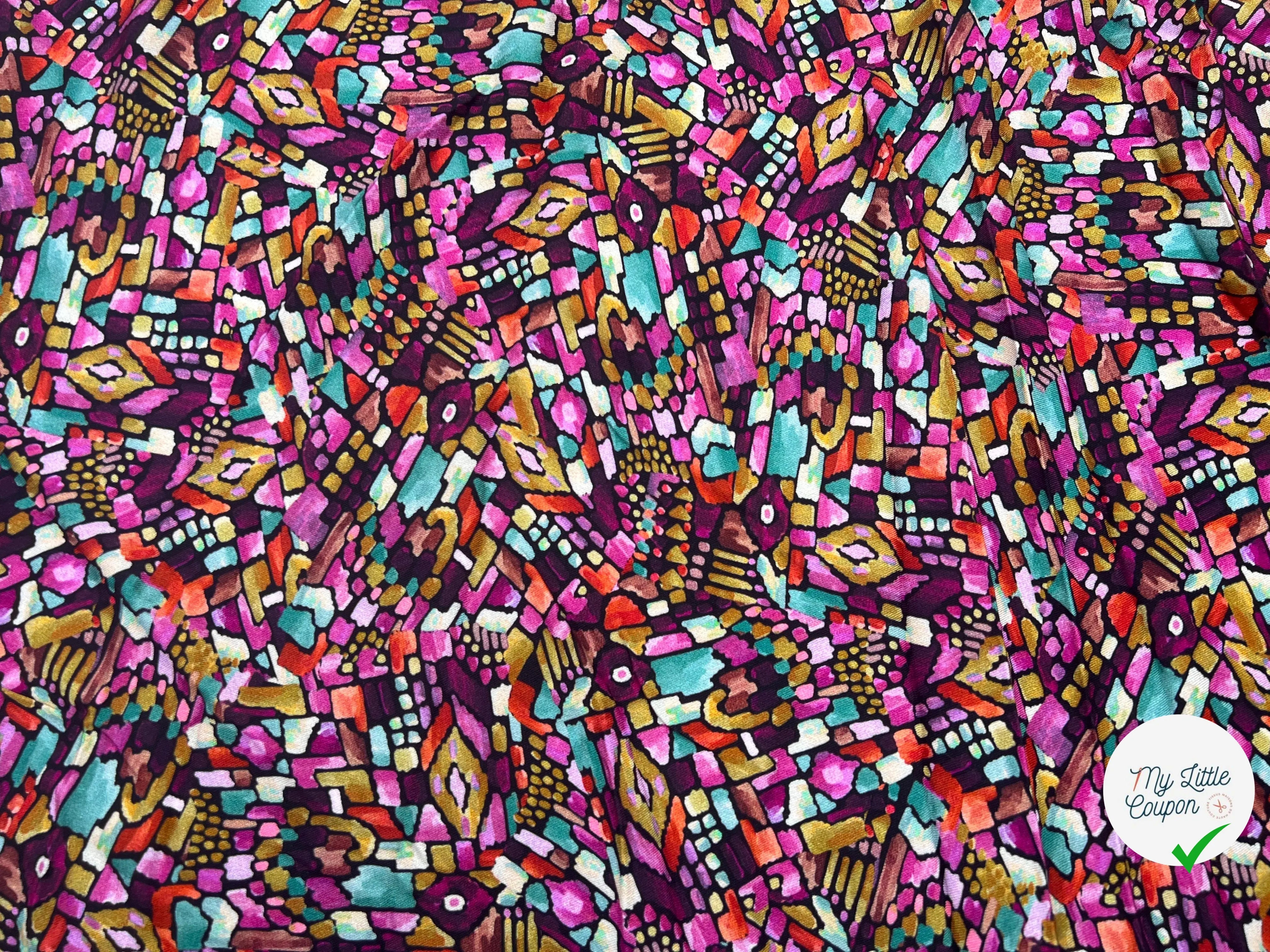 VISCOSE MOSAÏQUE BYZANTINE DE ROSE - coupon de tissu de 1 mètre 60 - My Little Coupon - tissu - coudre
