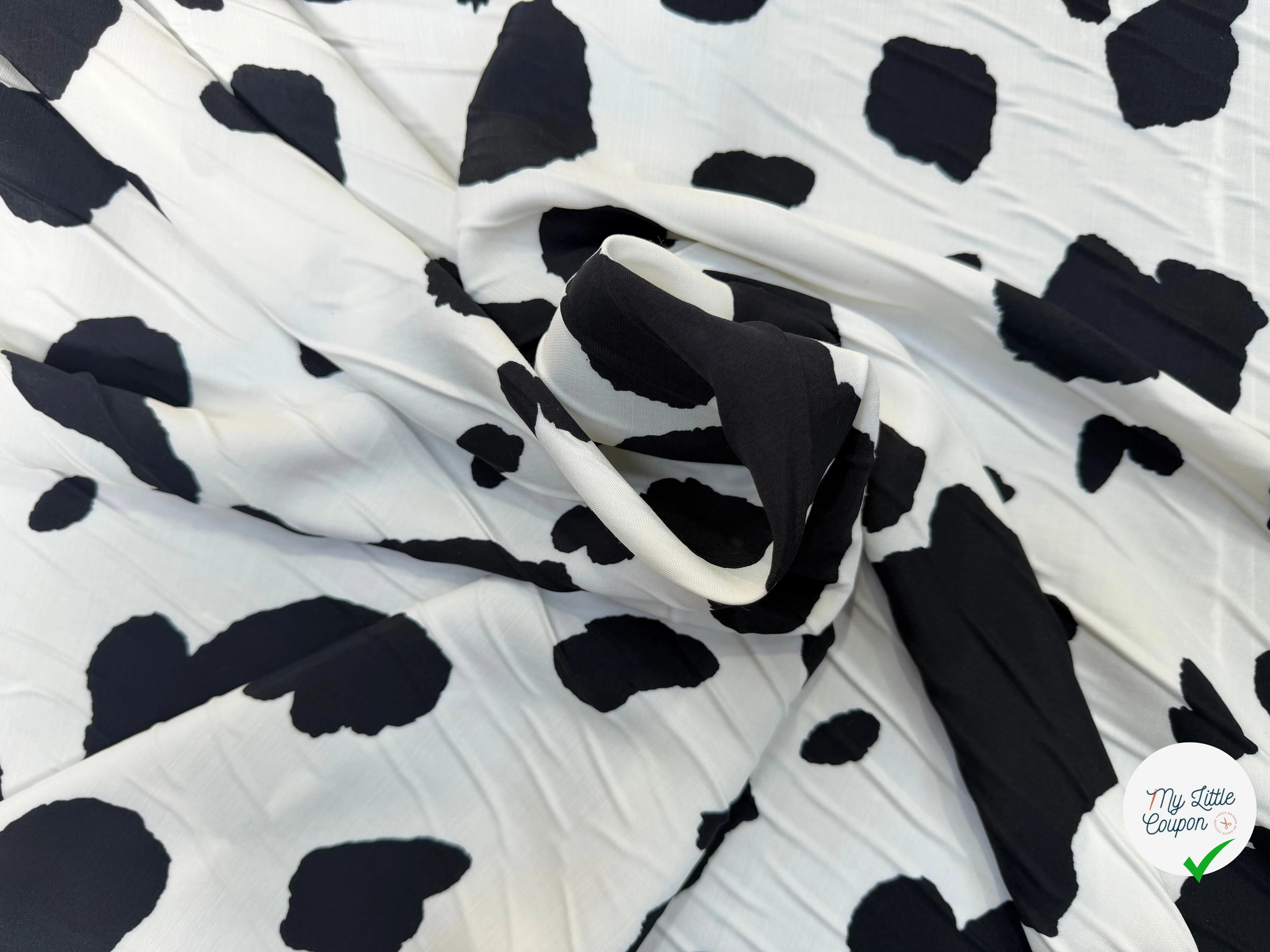 VISCOSE MOTIF ANIMALIER BLANC ET NOIR - My Little Coupon