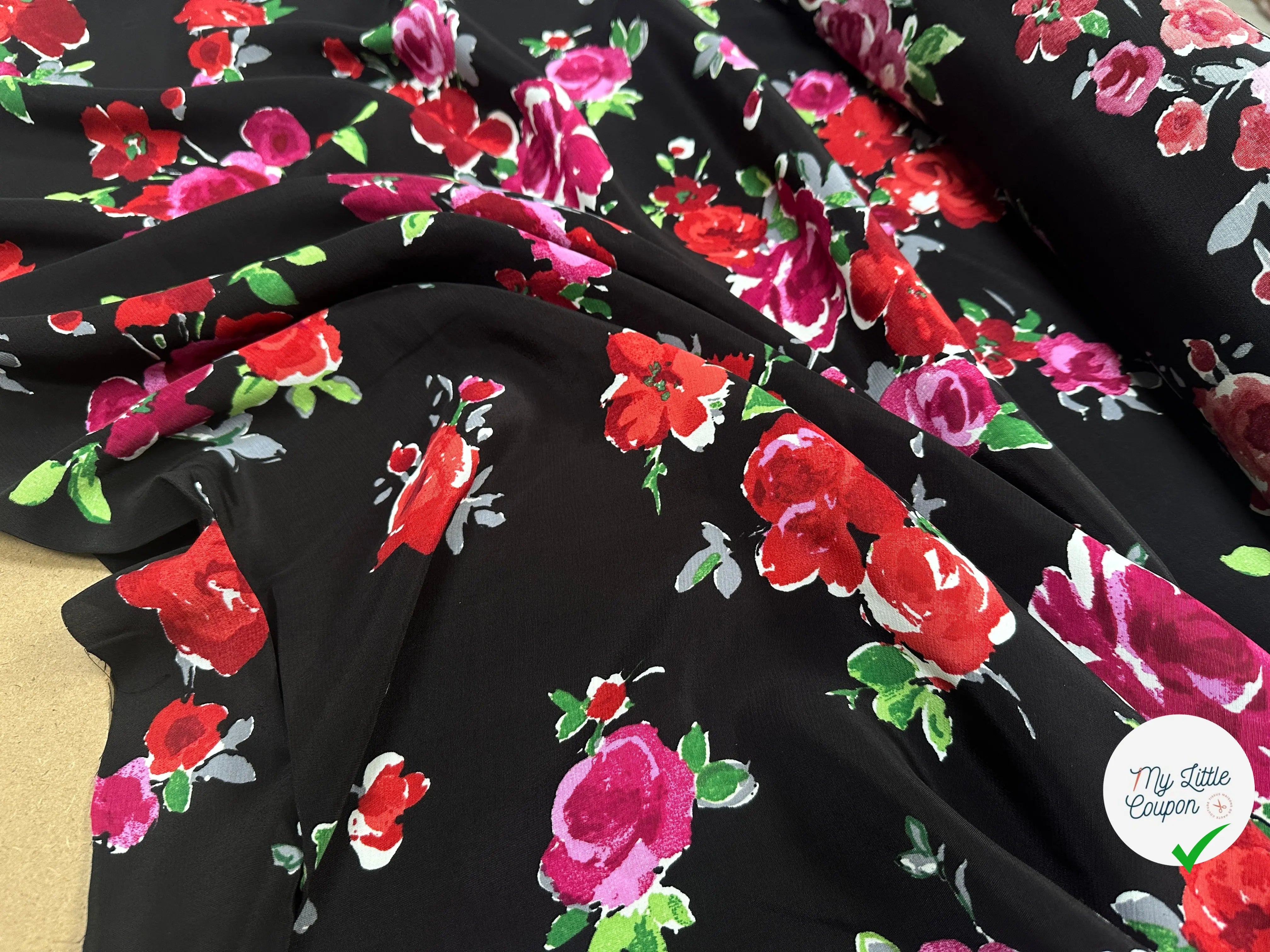 VISCOSE NOIR DE FLEURS SUPERBEÂ - My Little Coupon