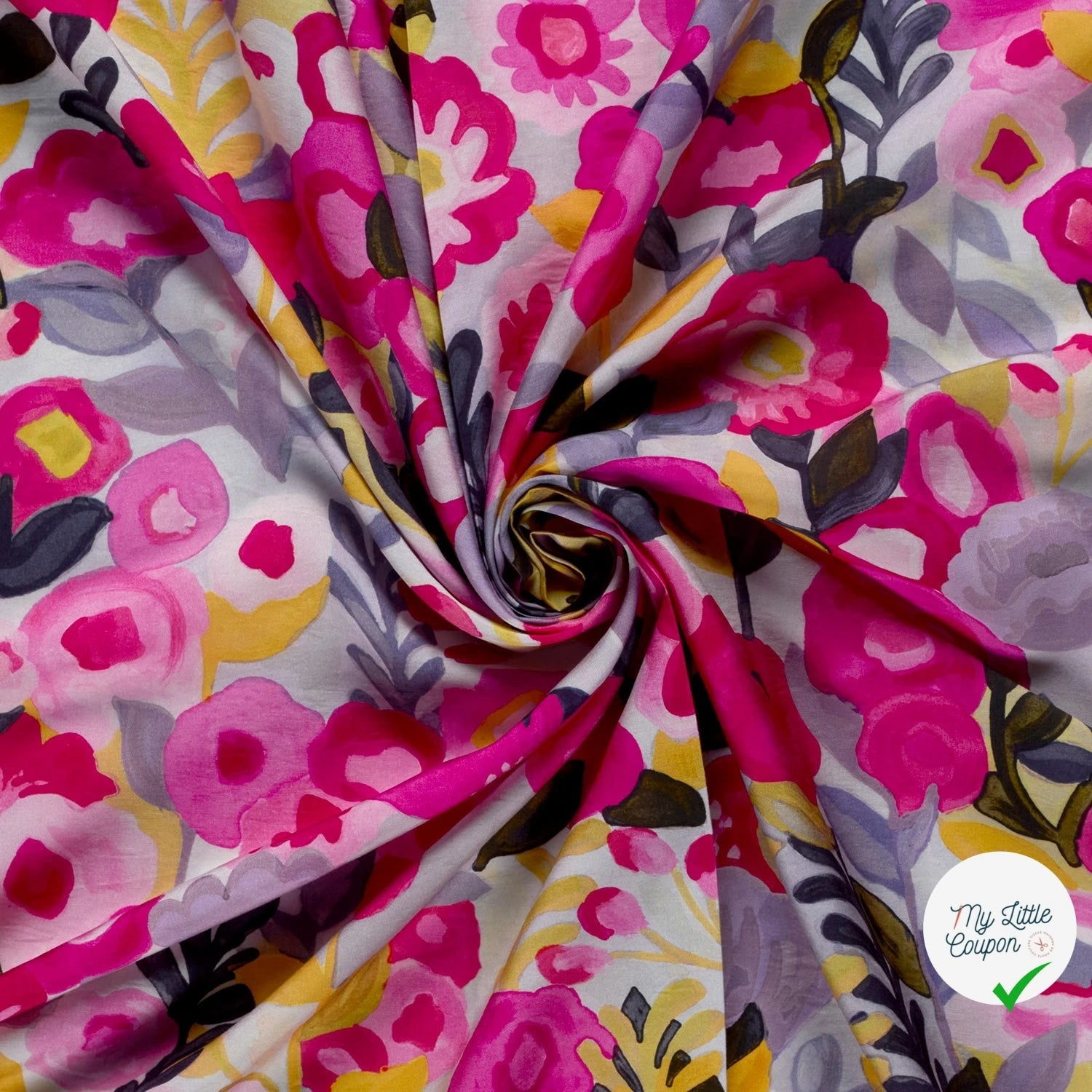 VISCOSE NYLON OTTOMAN FLOWERS - My Little Coupon