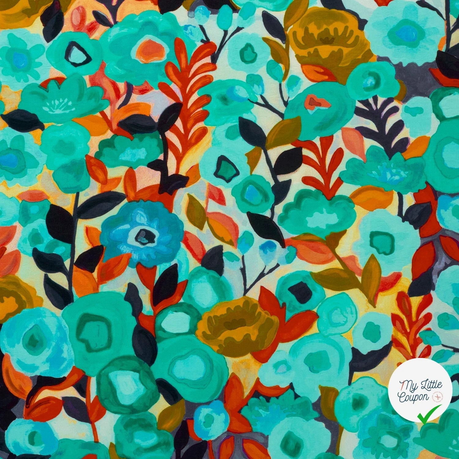 VISCOSE NYLON OTTOMAN FLOWERS - My Little Coupon