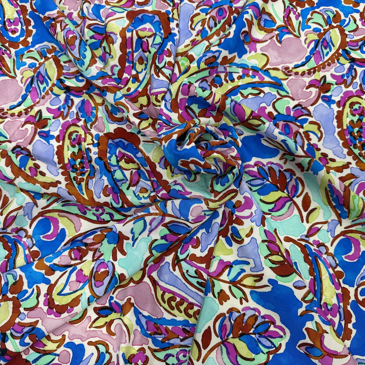 VISCOSE PAISLEY BLEU MULTICO 140 CM - My Little Coupon