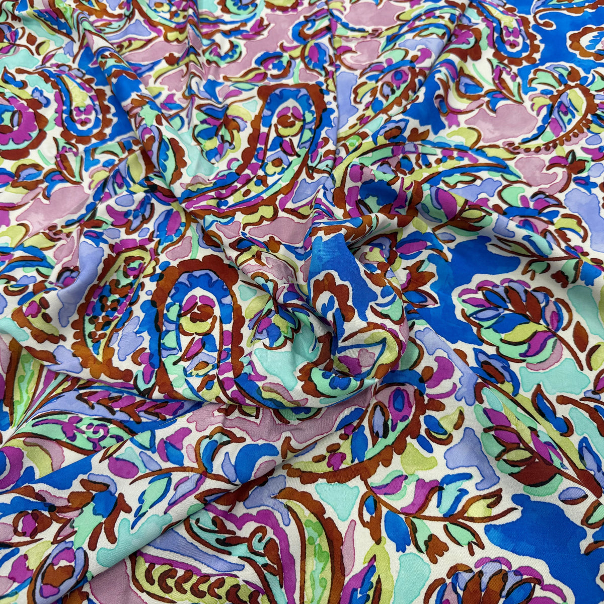 VISCOSE PAISLEY BLEU MULTICO 140 CM - My Little Coupon