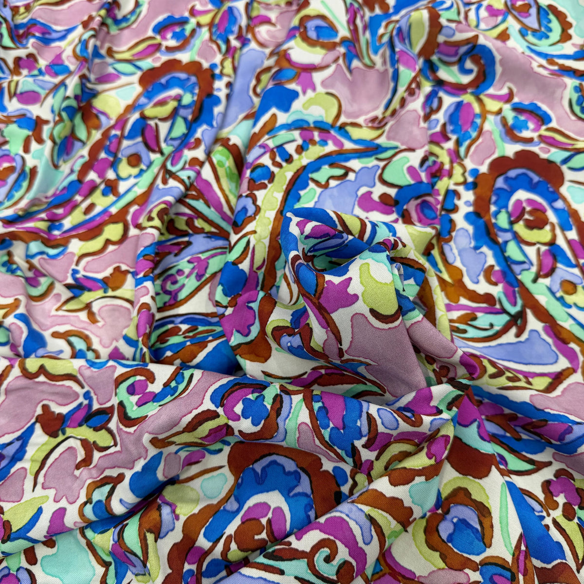 VISCOSE PAISLEY BLEU MULTICO 140 CM - My Little Coupon