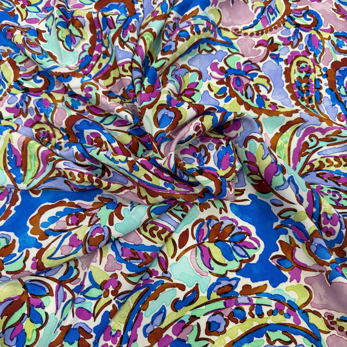 VISCOSE PAISLEY BLEU MULTICO 140 CM - My Little Coupon