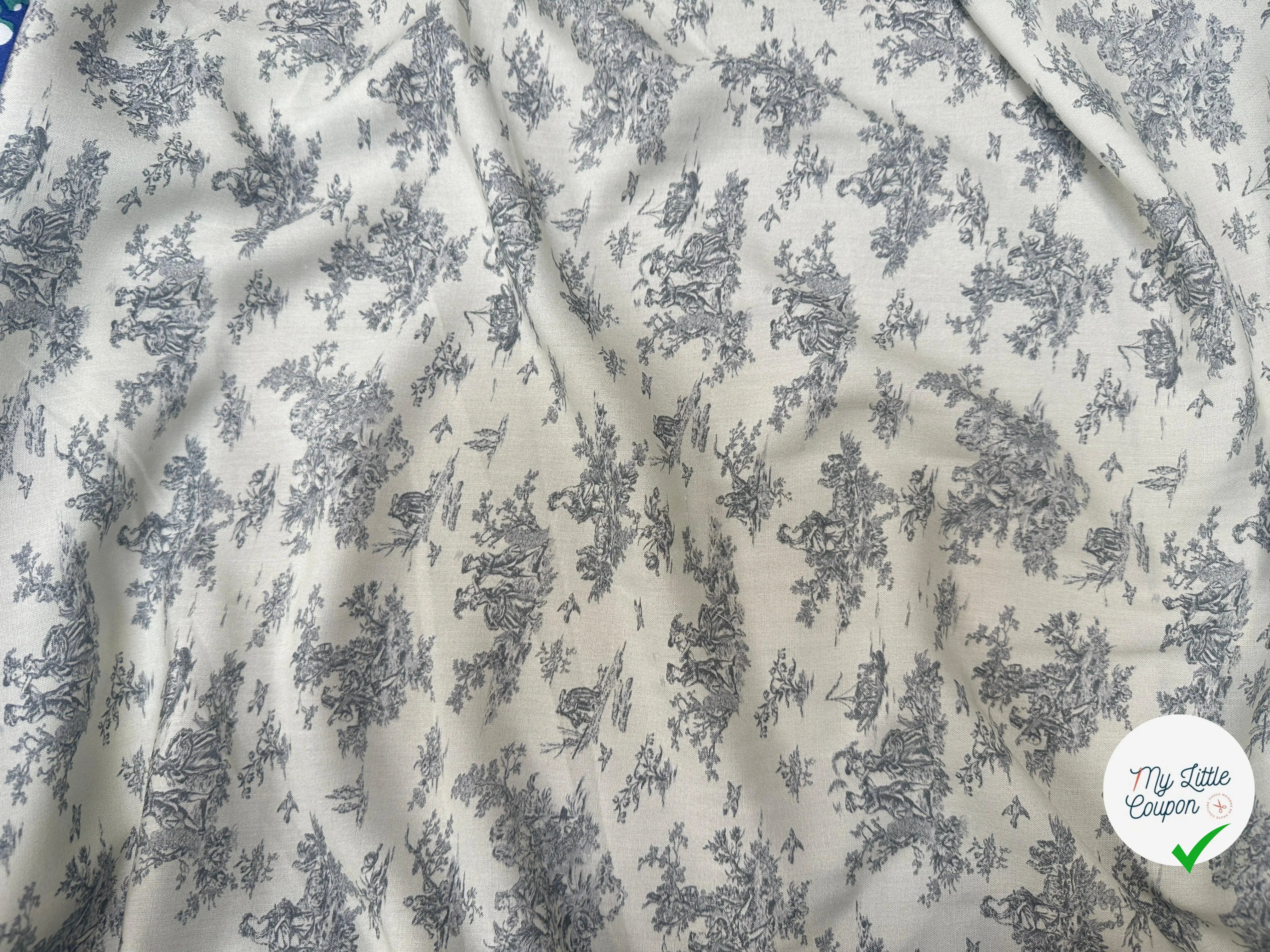 VISCOSE POMPADOUR BLANC CASSE / GRIS - My Little Coupon
