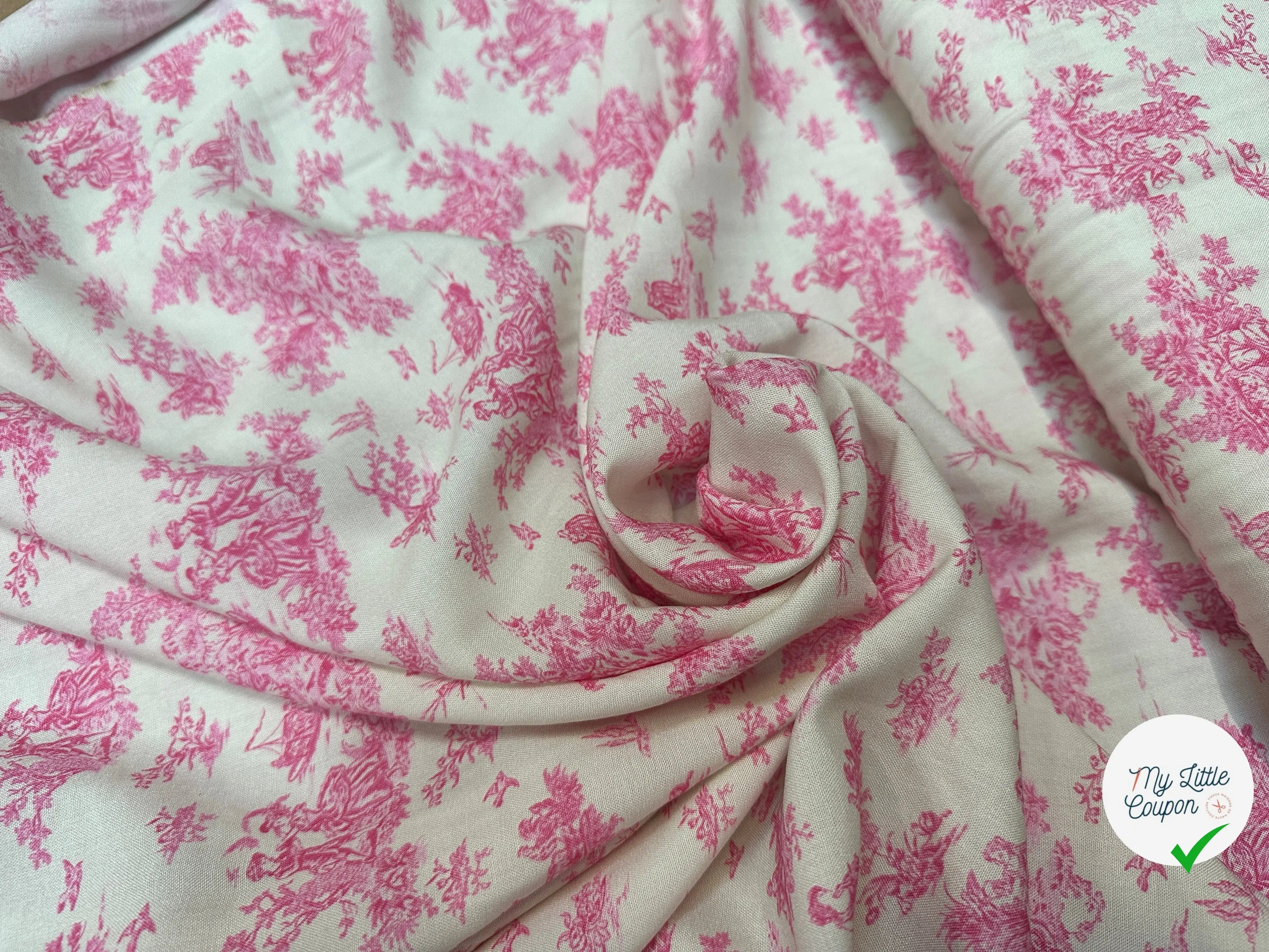 VISCOSE POMPADOUR BLANC CASSE / ROSE - My Little Coupon