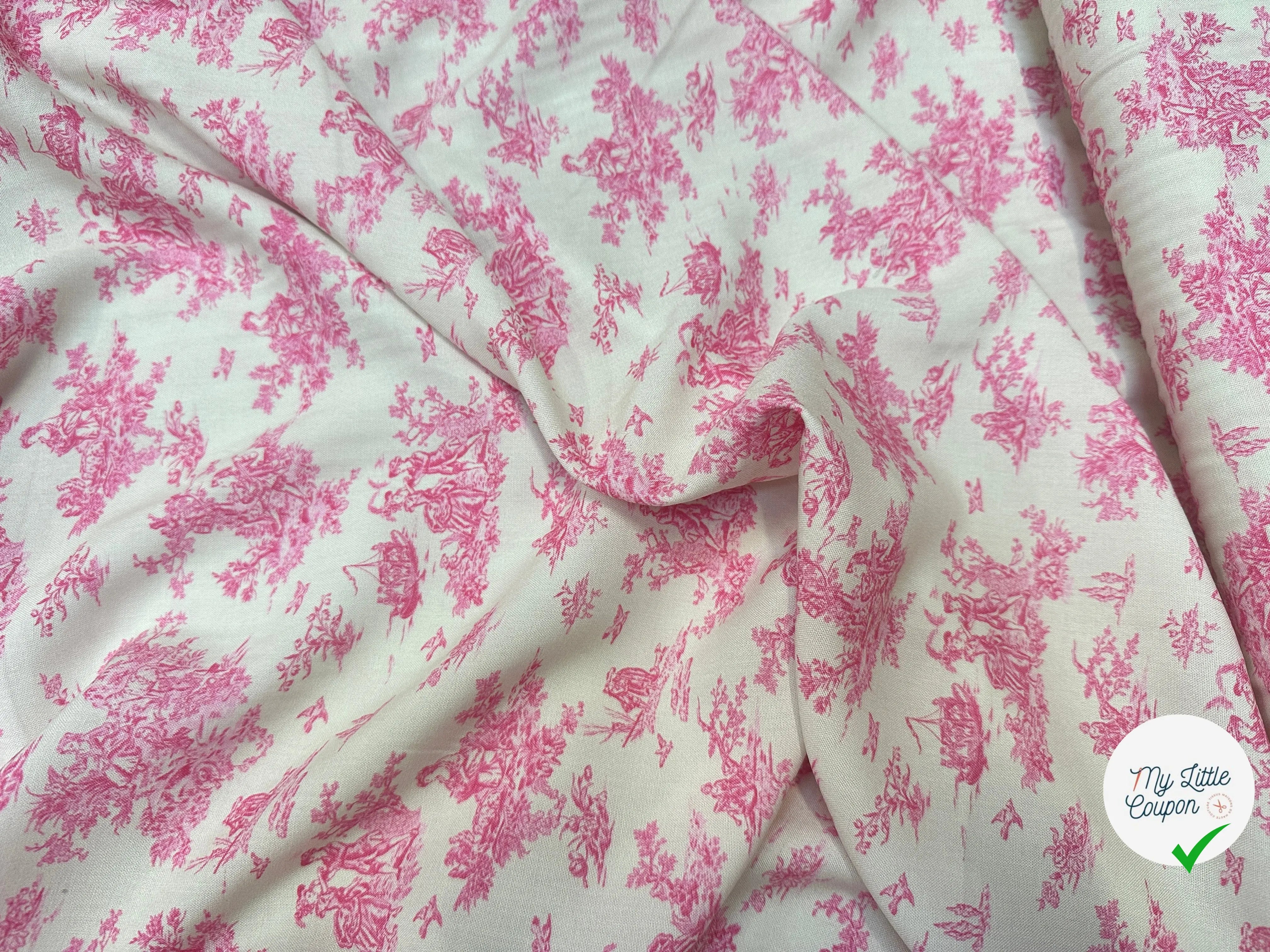 VISCOSE POMPADOUR BLANC CASSE / ROSE - My Little Coupon