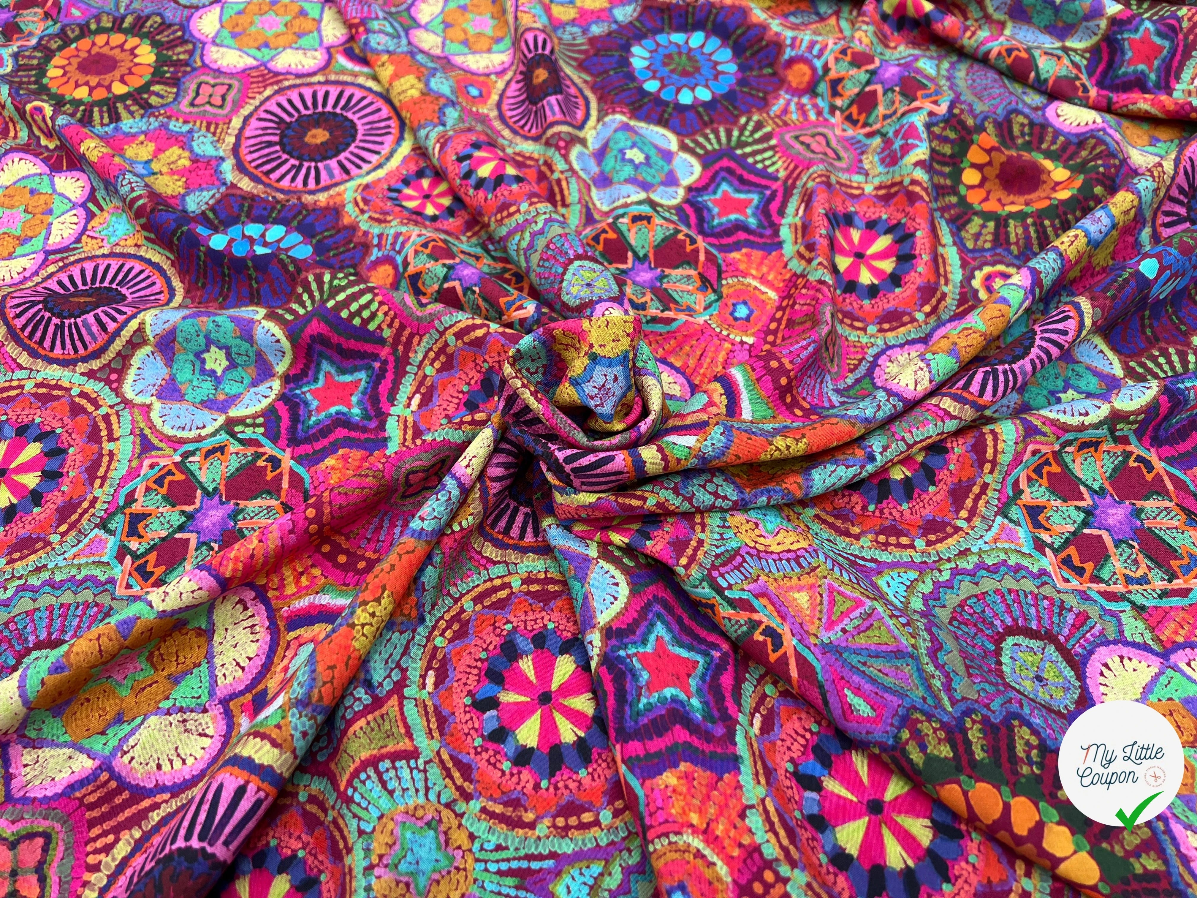 VISCOSE ROSACE FUCHSIA 140 CM - My Little Coupon