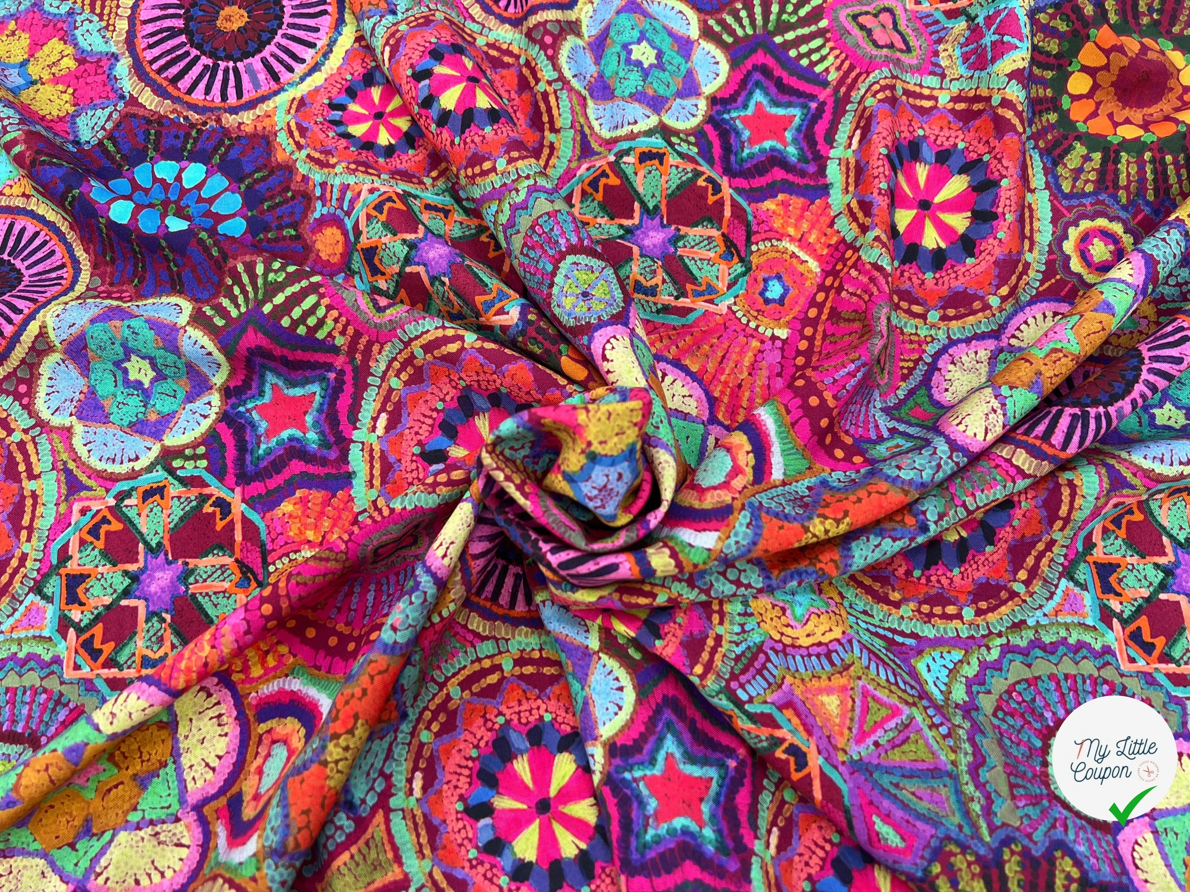 VISCOSE ROSACE FUCHSIA 140 CM - My Little Coupon