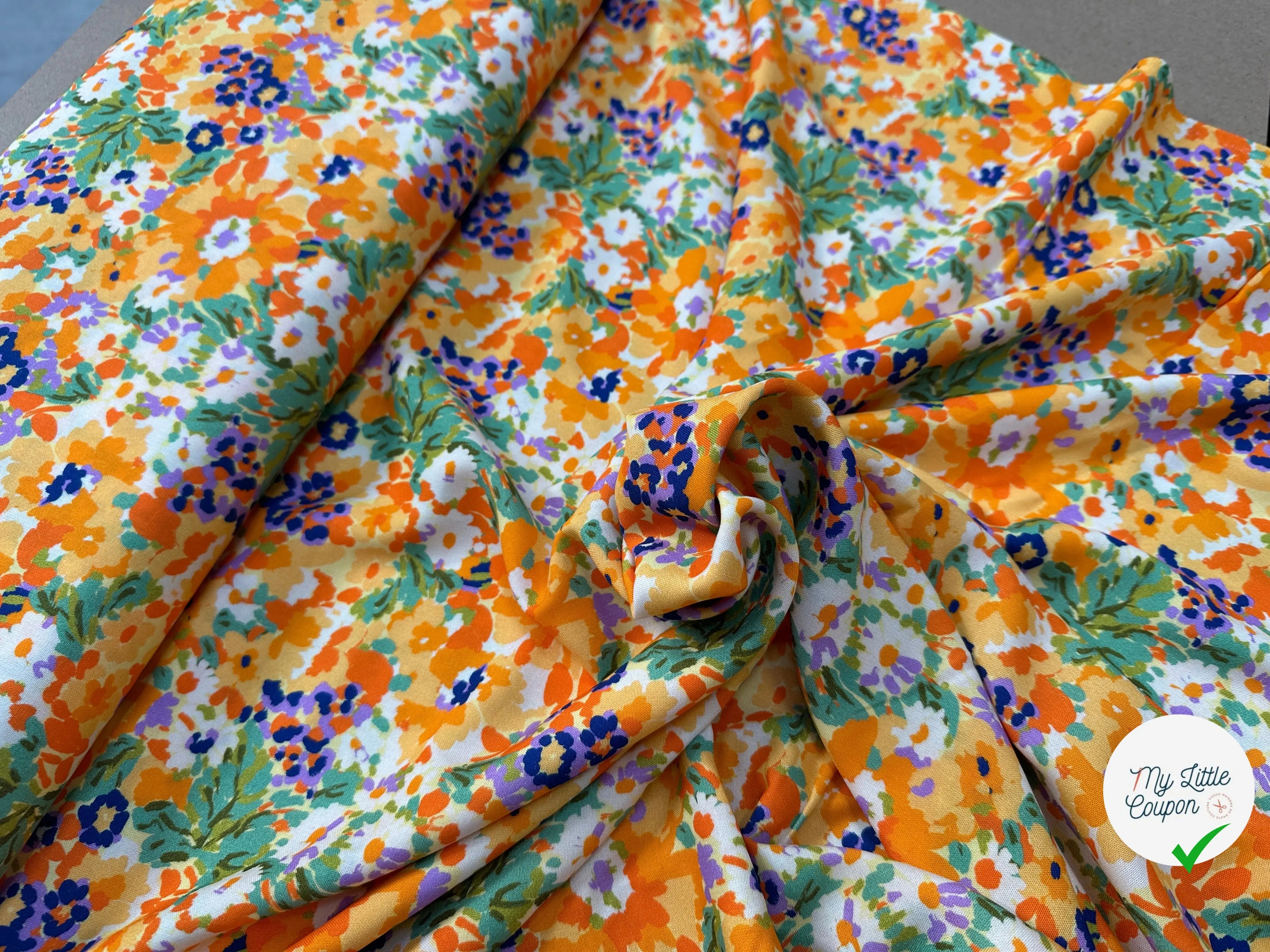 VISCOSE SILENE ECRU / ORANGE - My Little Coupon