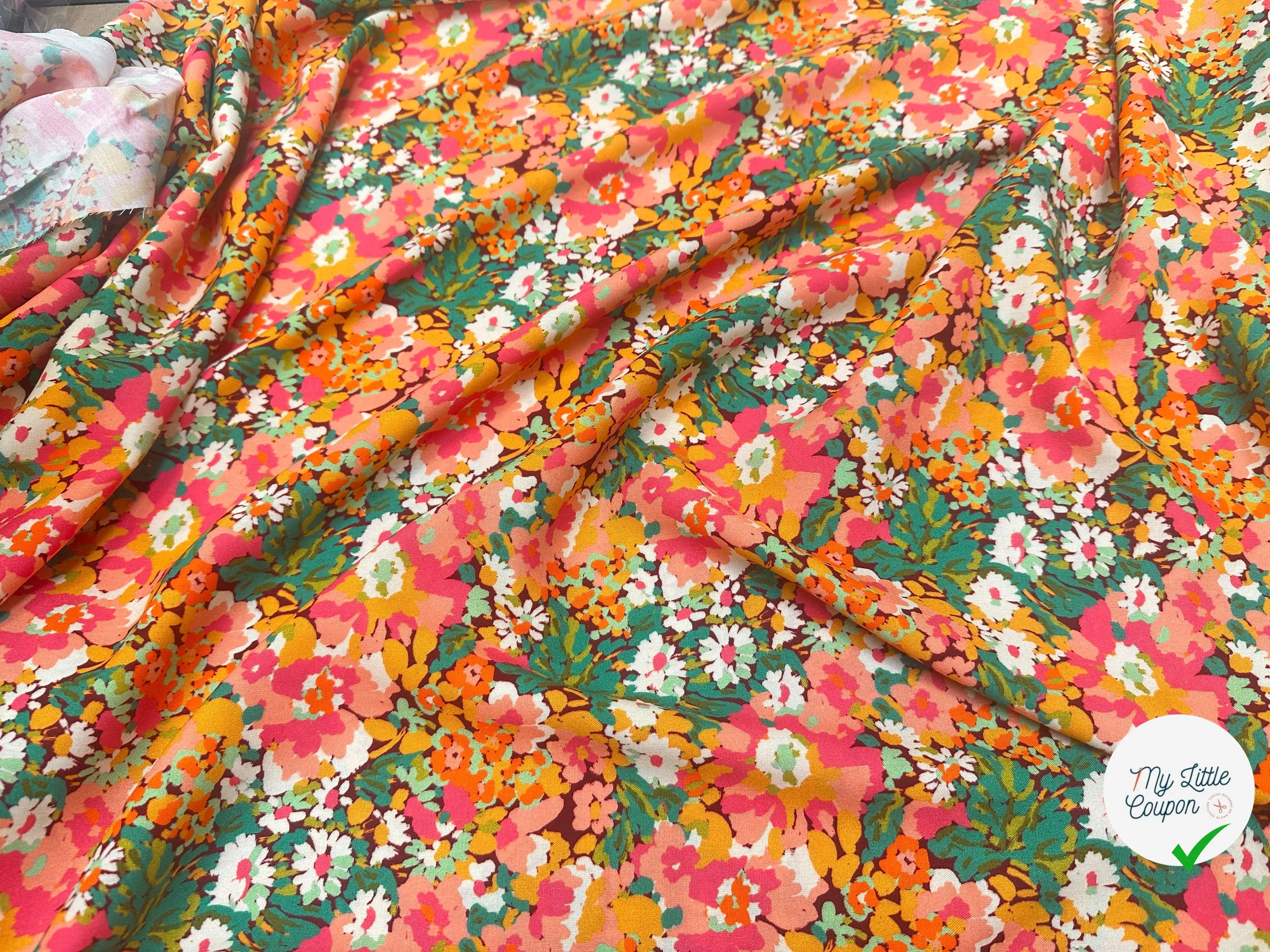 VISCOSE SILENE MARRON / ROSE - My Little Coupon