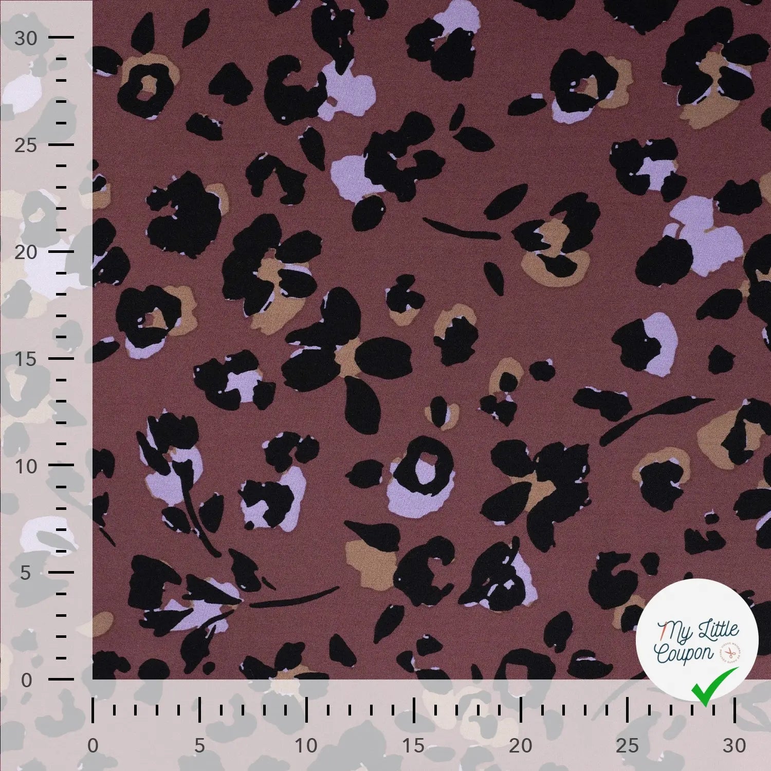 VISCOSE TWILL PRINT LEOPARD LILAC - BLACK - My Little Coupon