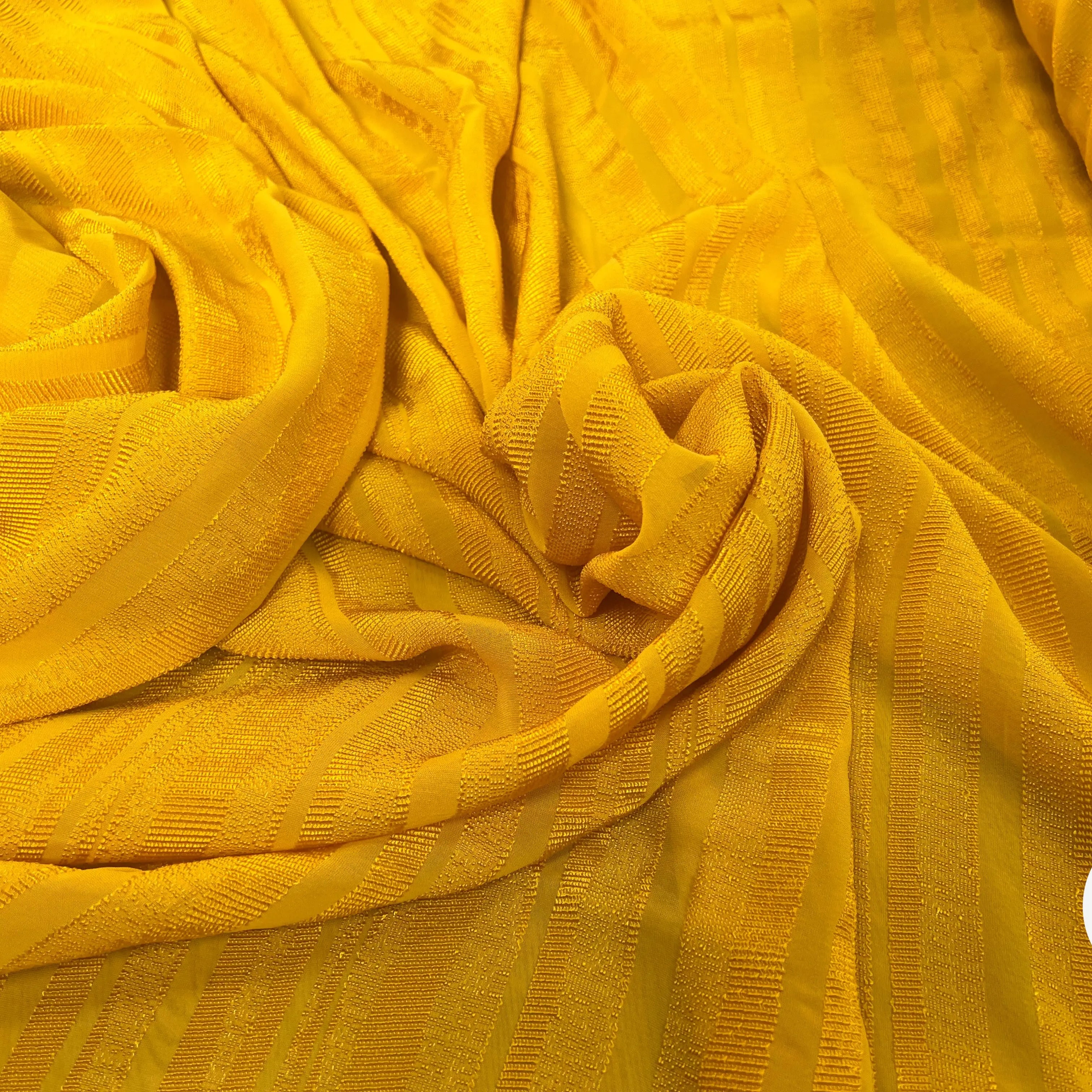 VISCOSE UNI JAUNE RAYURES TEXTURÉES - My Little Coupon