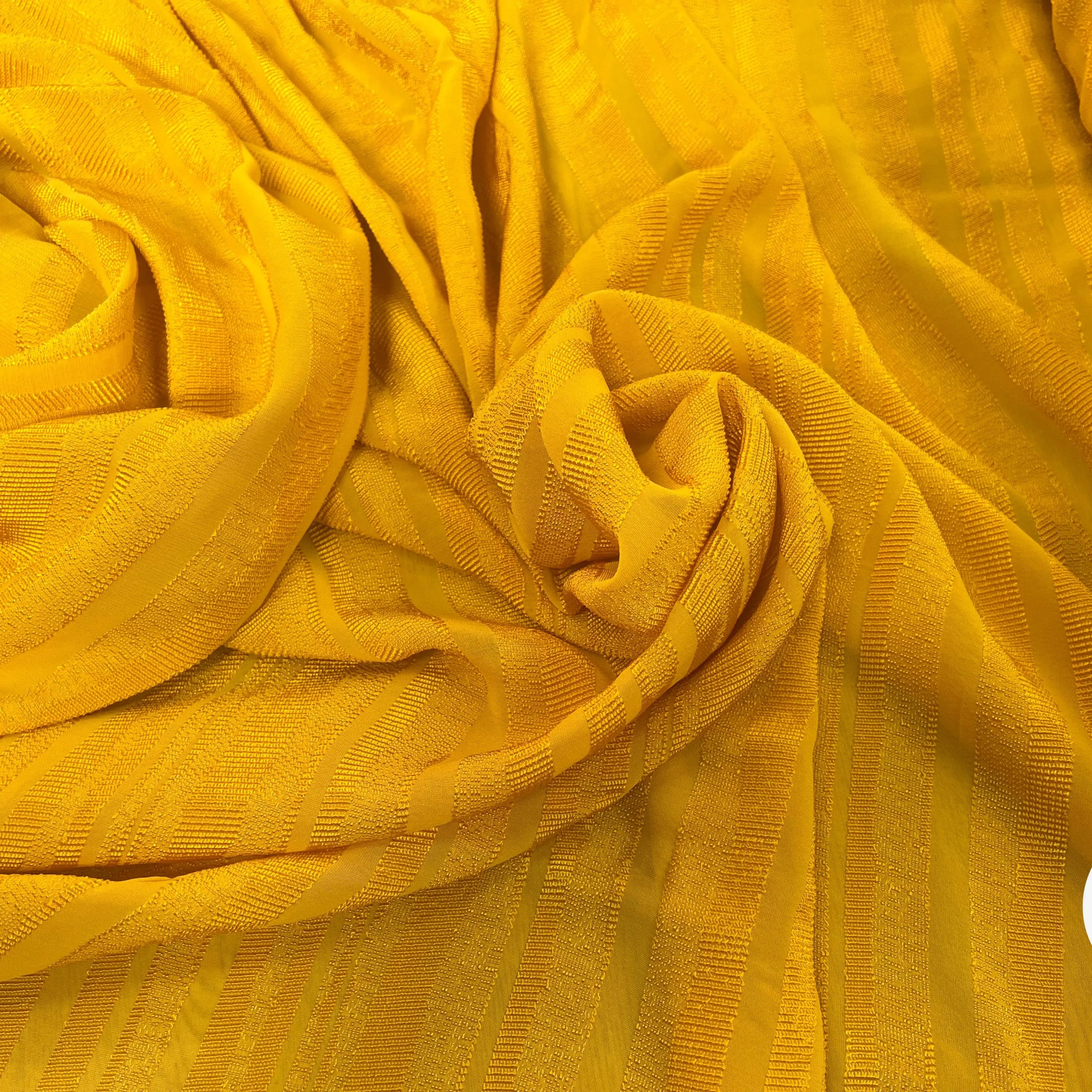 VISCOSE UNI JAUNE RAYURES TEXTURÉES - My Little Coupon