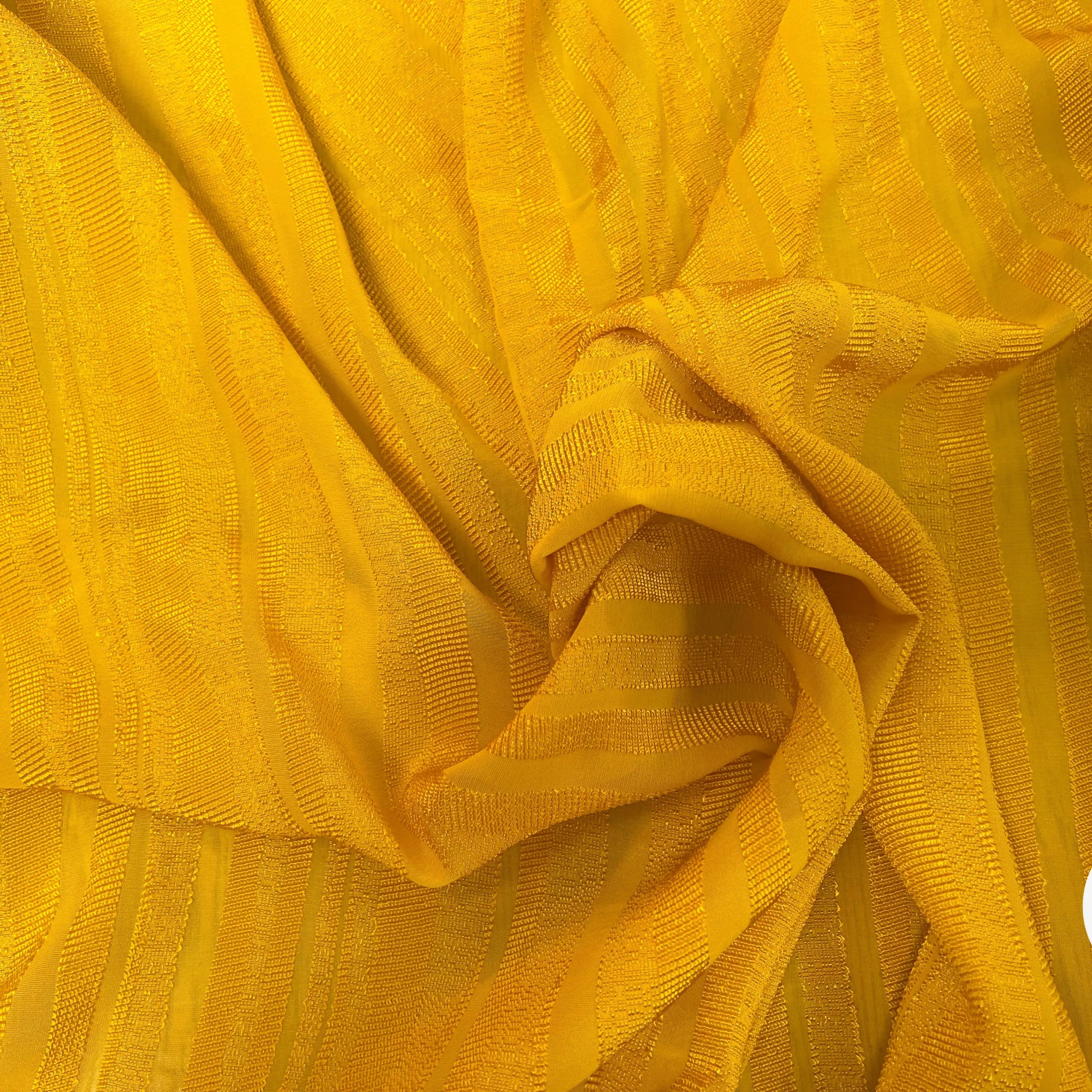 VISCOSE UNI JAUNE RAYURES TEXTURÉES - My Little Coupon