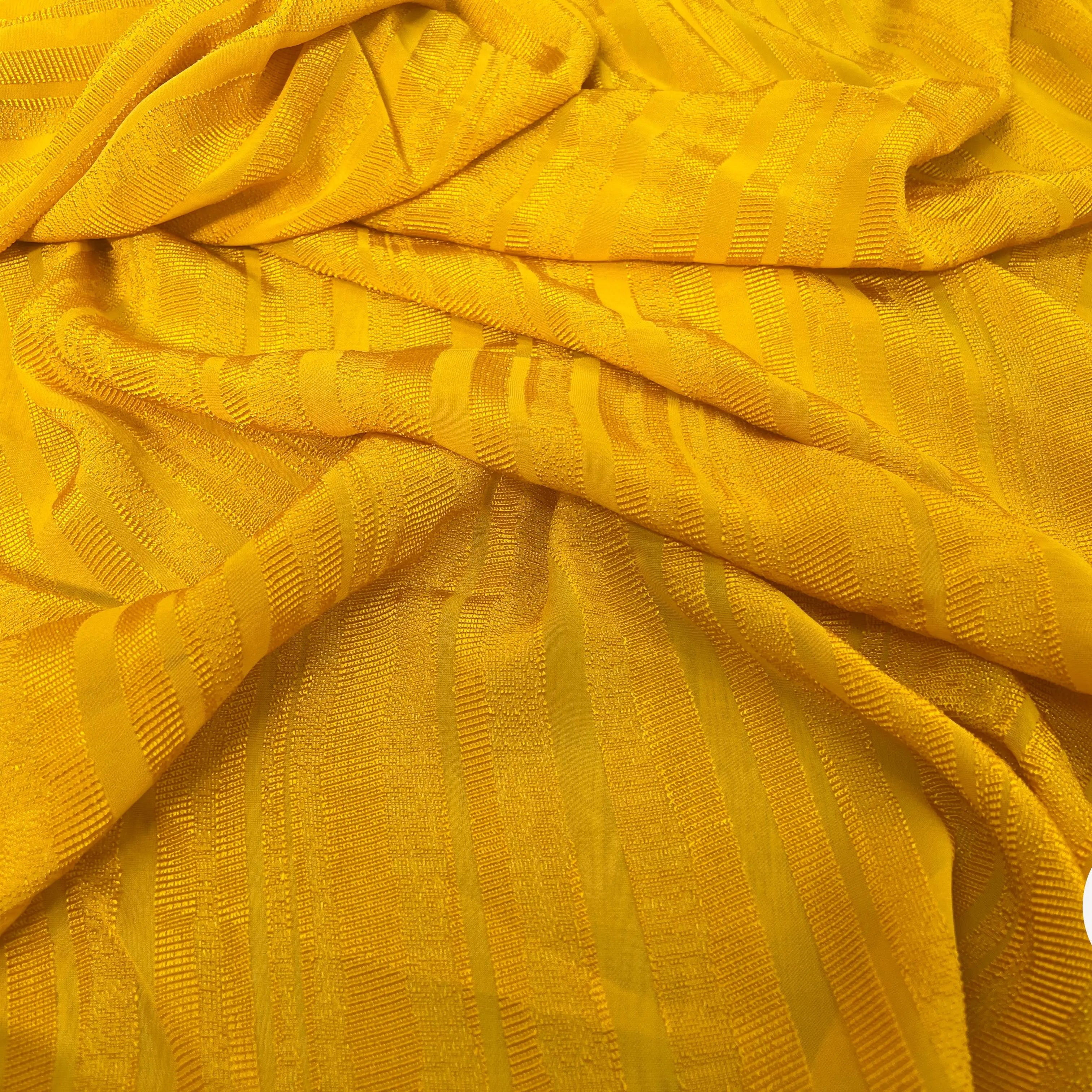 VISCOSE UNI JAUNE RAYURES TEXTURÉES - My Little Coupon