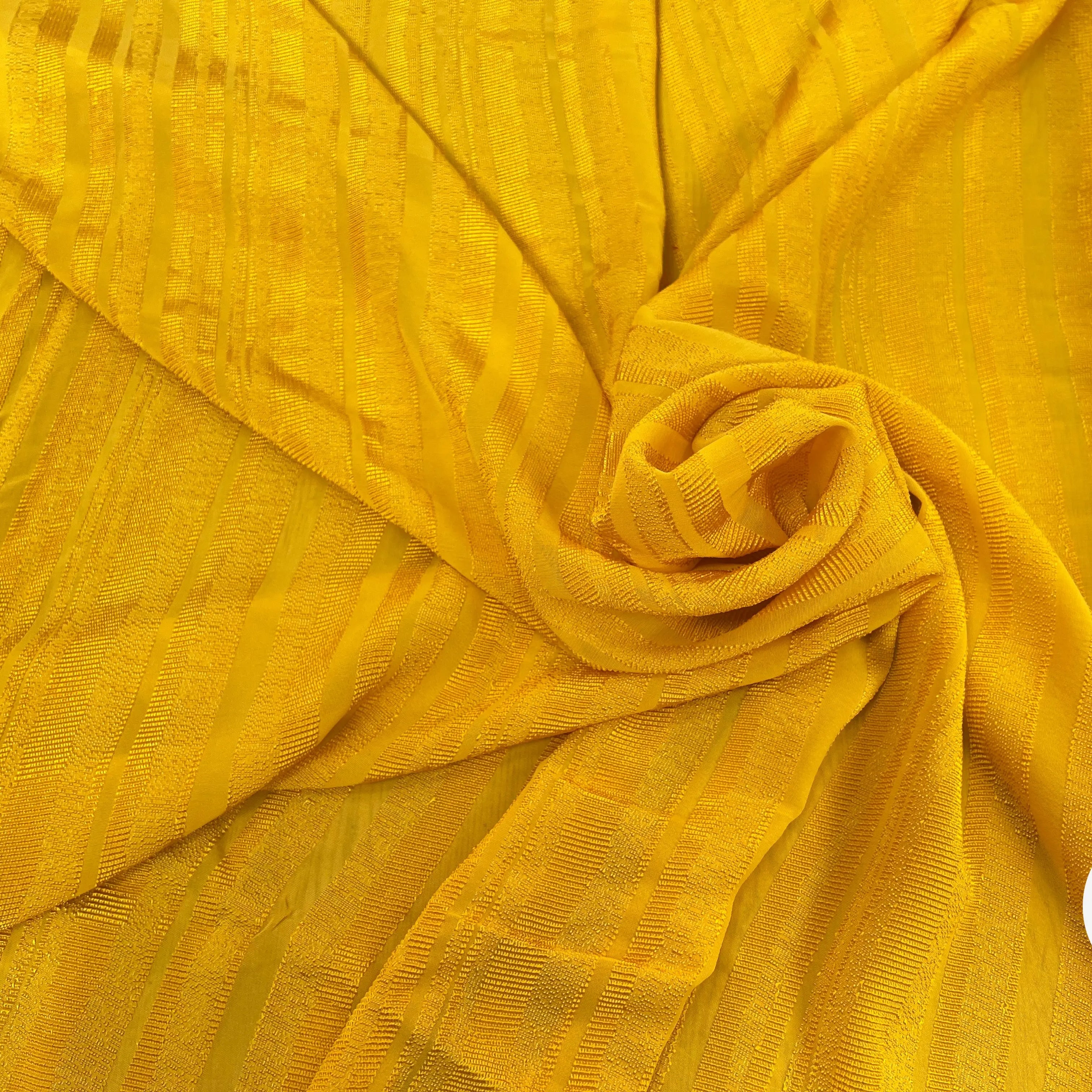 VISCOSE UNI JAUNE RAYURES TEXTURÉES - My Little Coupon