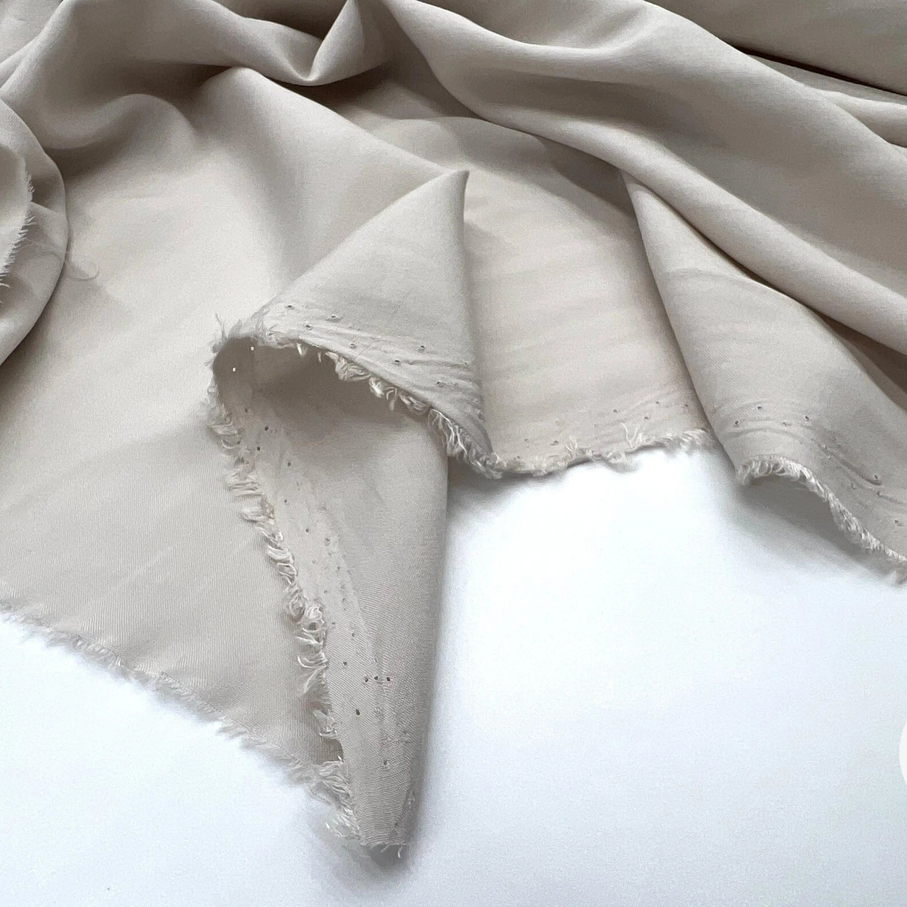 VOILE VISCOSE BEIGE FICELLE - My Little Coupon - tissu - coudre